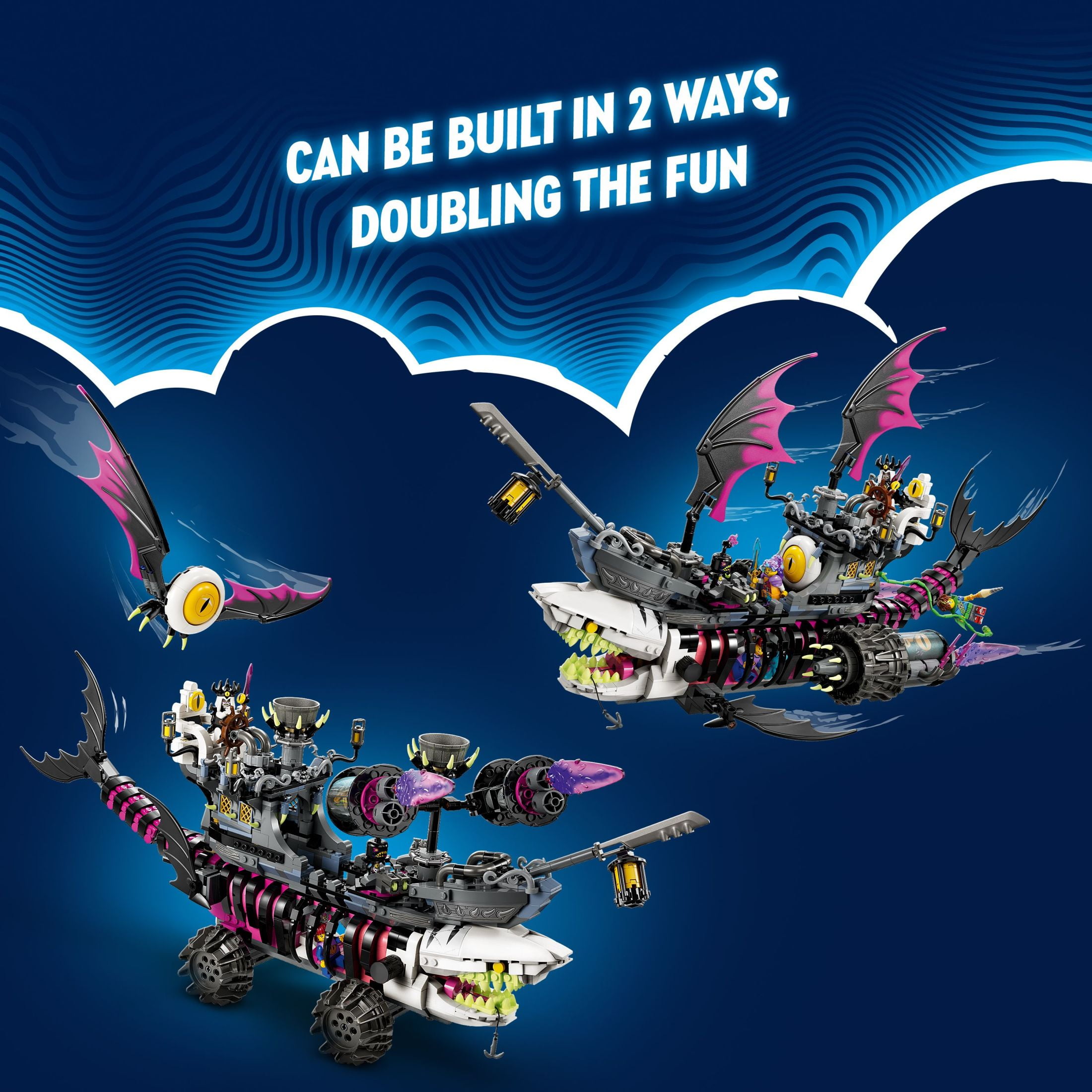 LEGO DREAMZzz Nightmare Shark Ship 71469, Construct the Building Toy Set as a Flying Pirate Ship or a Monster Truck, Includes 4 Minifigures, Shark Toy, Gift for Tweens and Kids Ages 10 and Up - Image 6