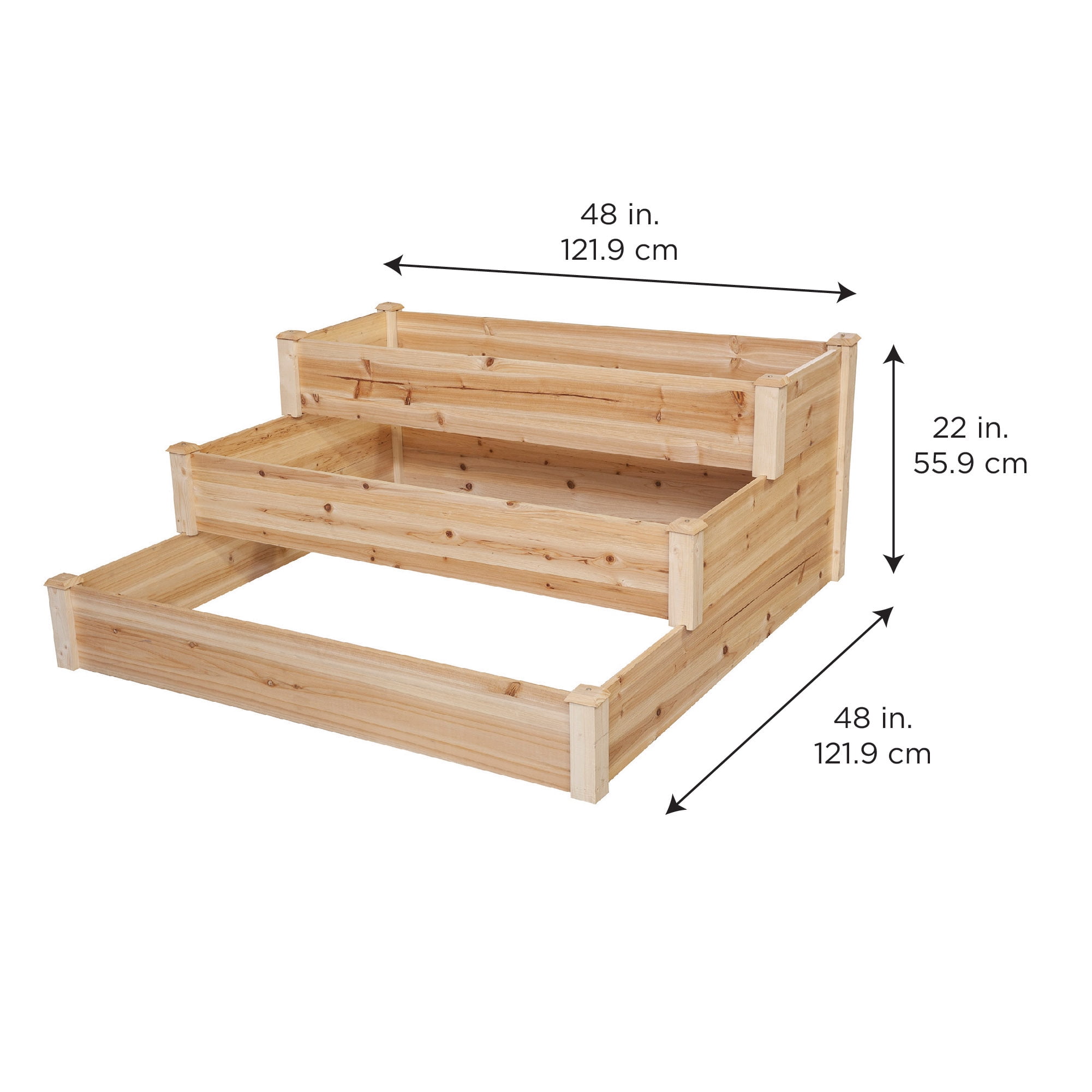 Better Homes & Gardens 3 Tier Cedar Raised Garden Bed, Natural - Image 7