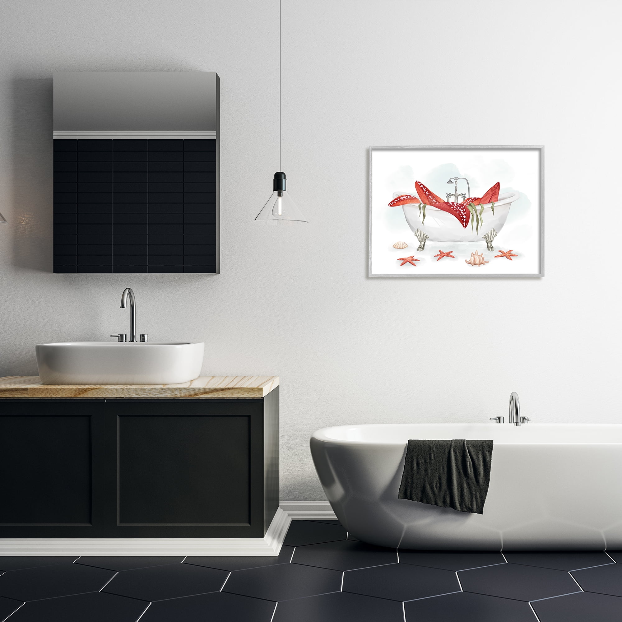 Stupell Industries Large Red Starfish Ocean Inspired Claw Bath Tub, 24 x 30, Designed by Ziwei Li - Image 7
