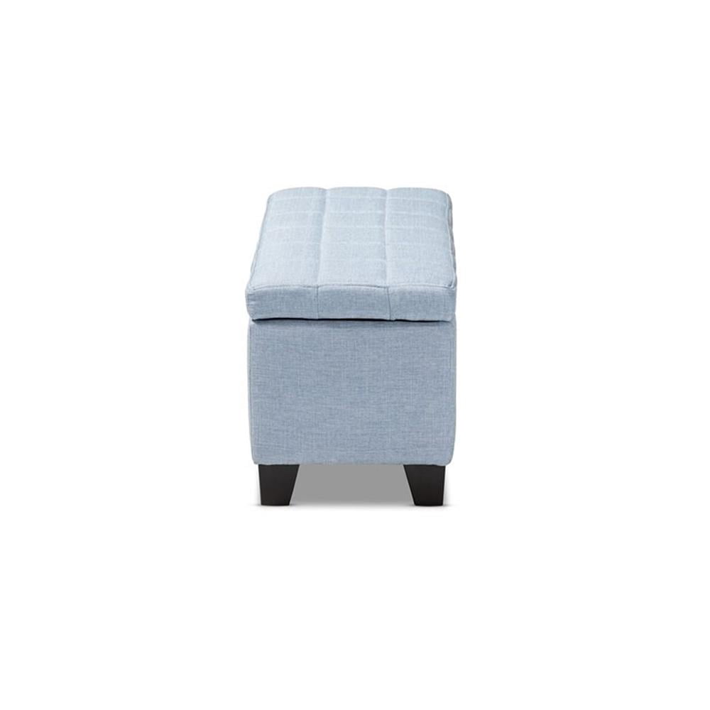 Baxton Studio Fera Modern and Contemporary Light Blue Fabric Upholstered Storage Ottoman - Image 5