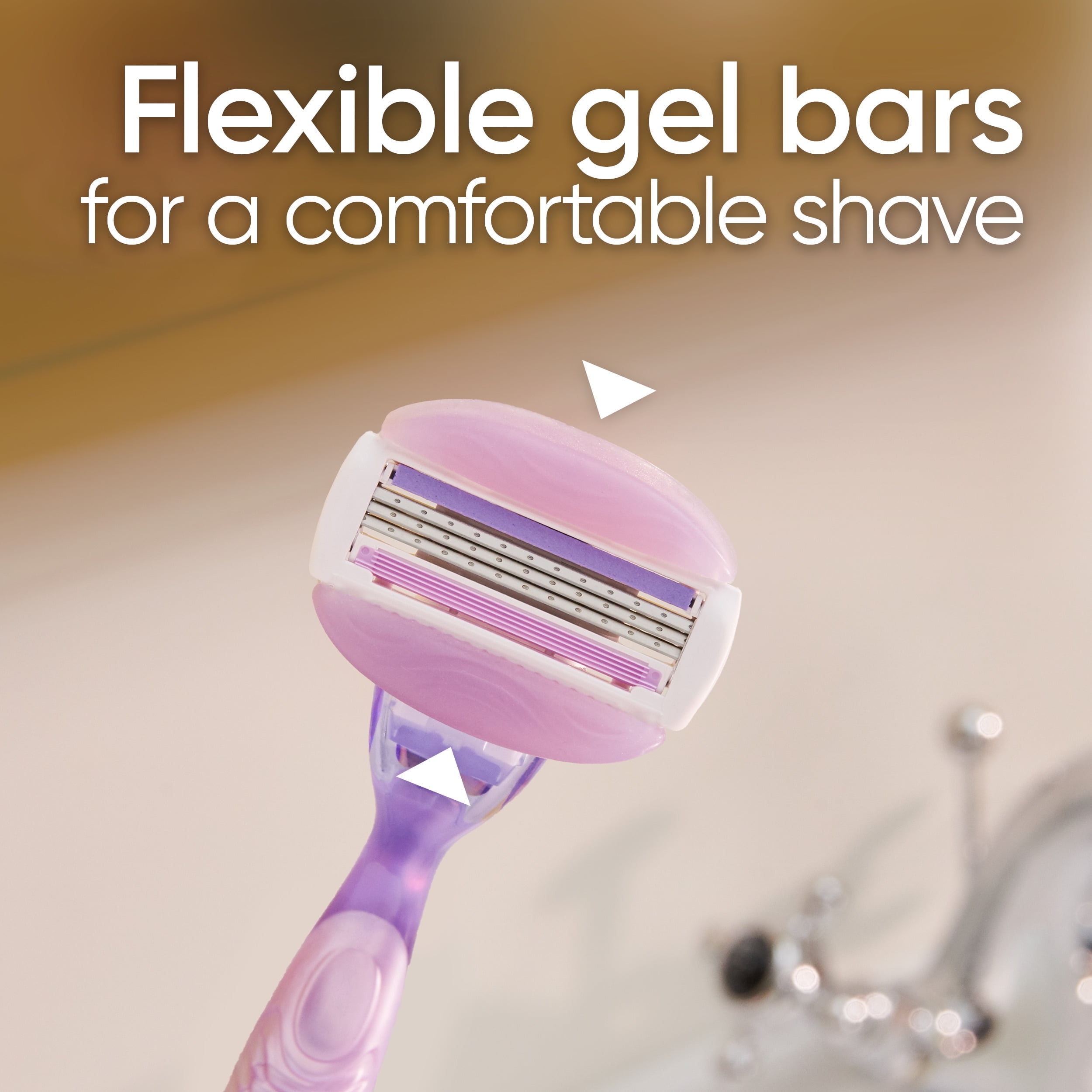 (3 pack) Venus ComfortGlide Freesia Women's Razor Blade Refills, 6 Ct - Image 9