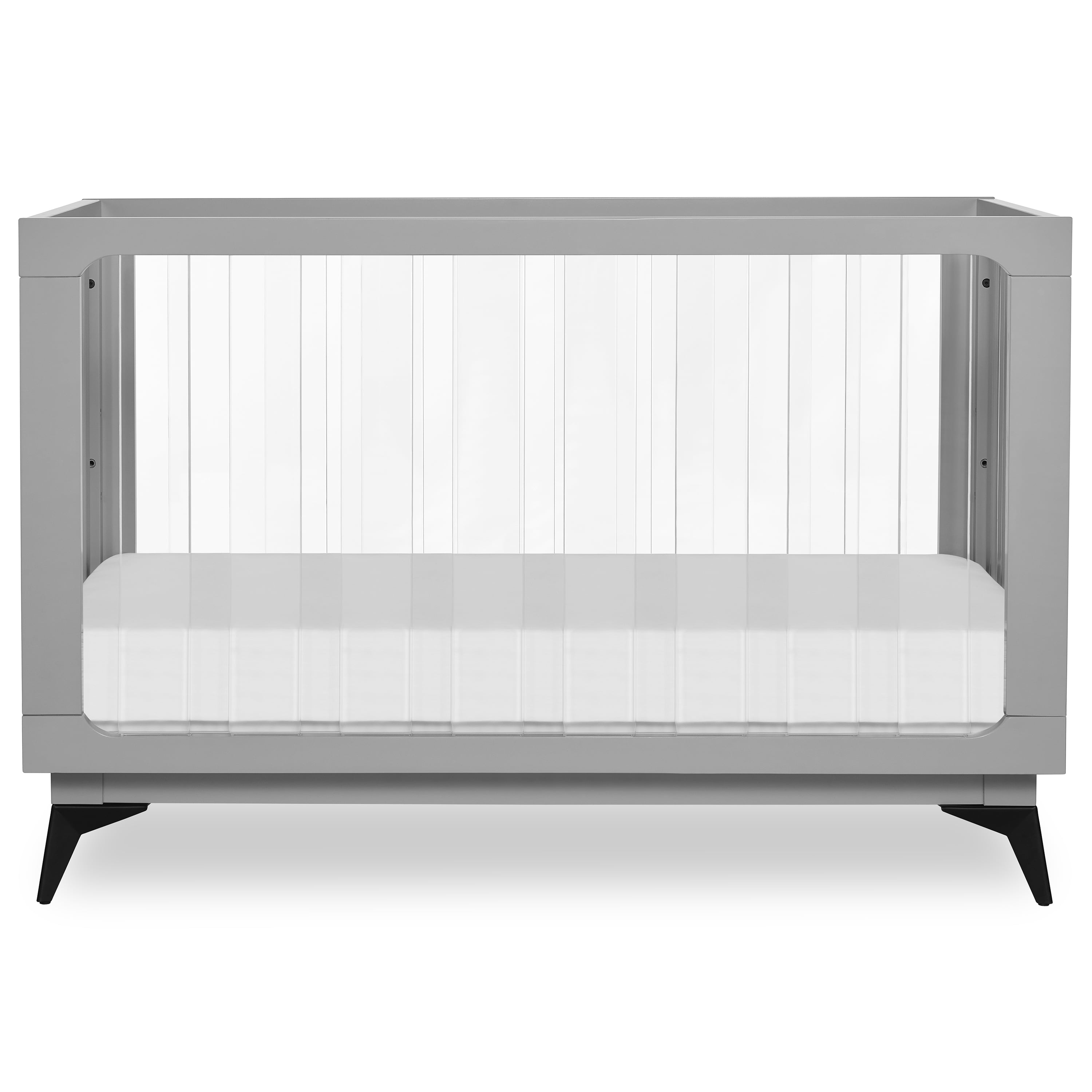 Evolur Acrylic Millennium 4-in-1 Convertible Crib in Pebble Grey - Image 11