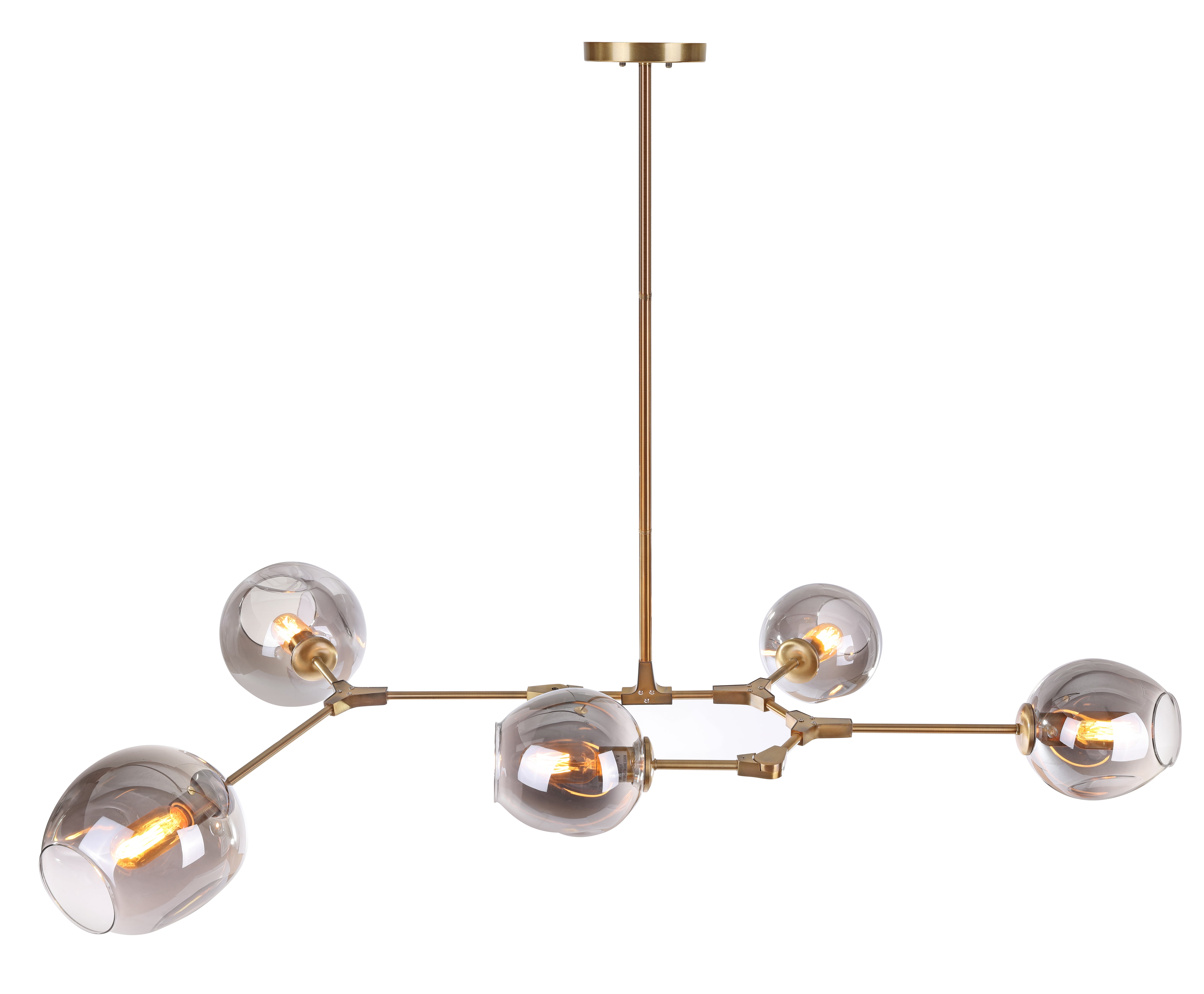Safavieh Cdark Greyett 5-Light Modern Glam Pendant, Grey - Image 3