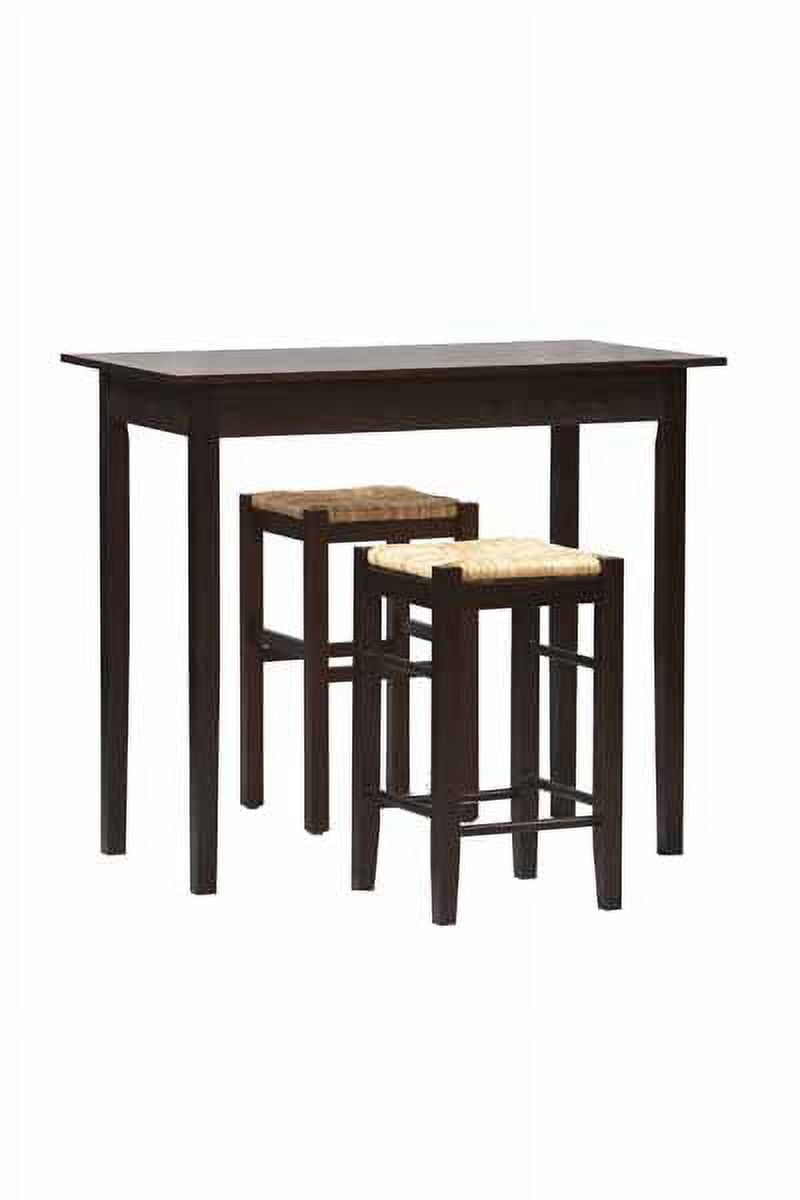 Linon 3-Piece Casual Dining Tavern Set, 24.85" Seat Height, Espresso Finish - Image 2