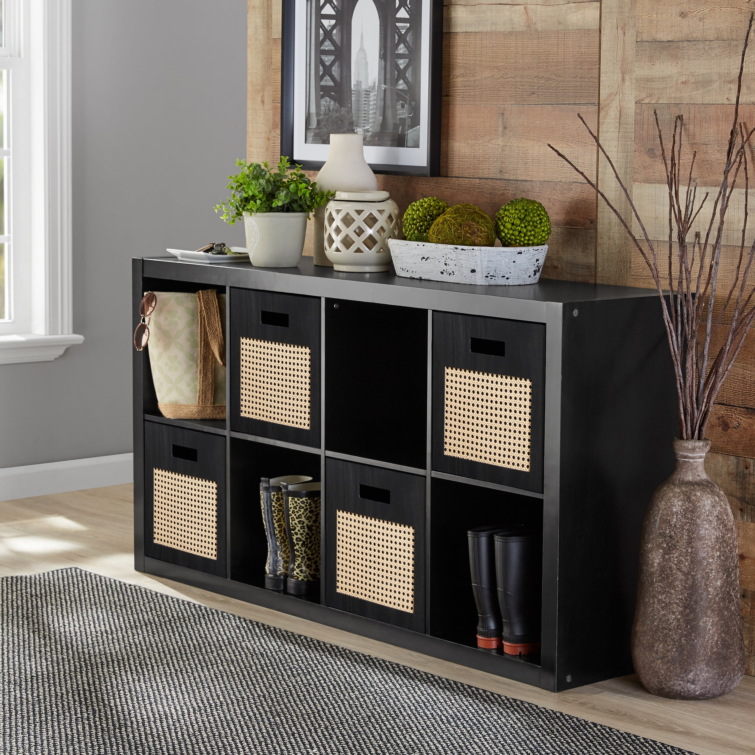 (3 pack) Better Homes & Gardens 8 Cube Storage Organizer, Solid Black - Image 2