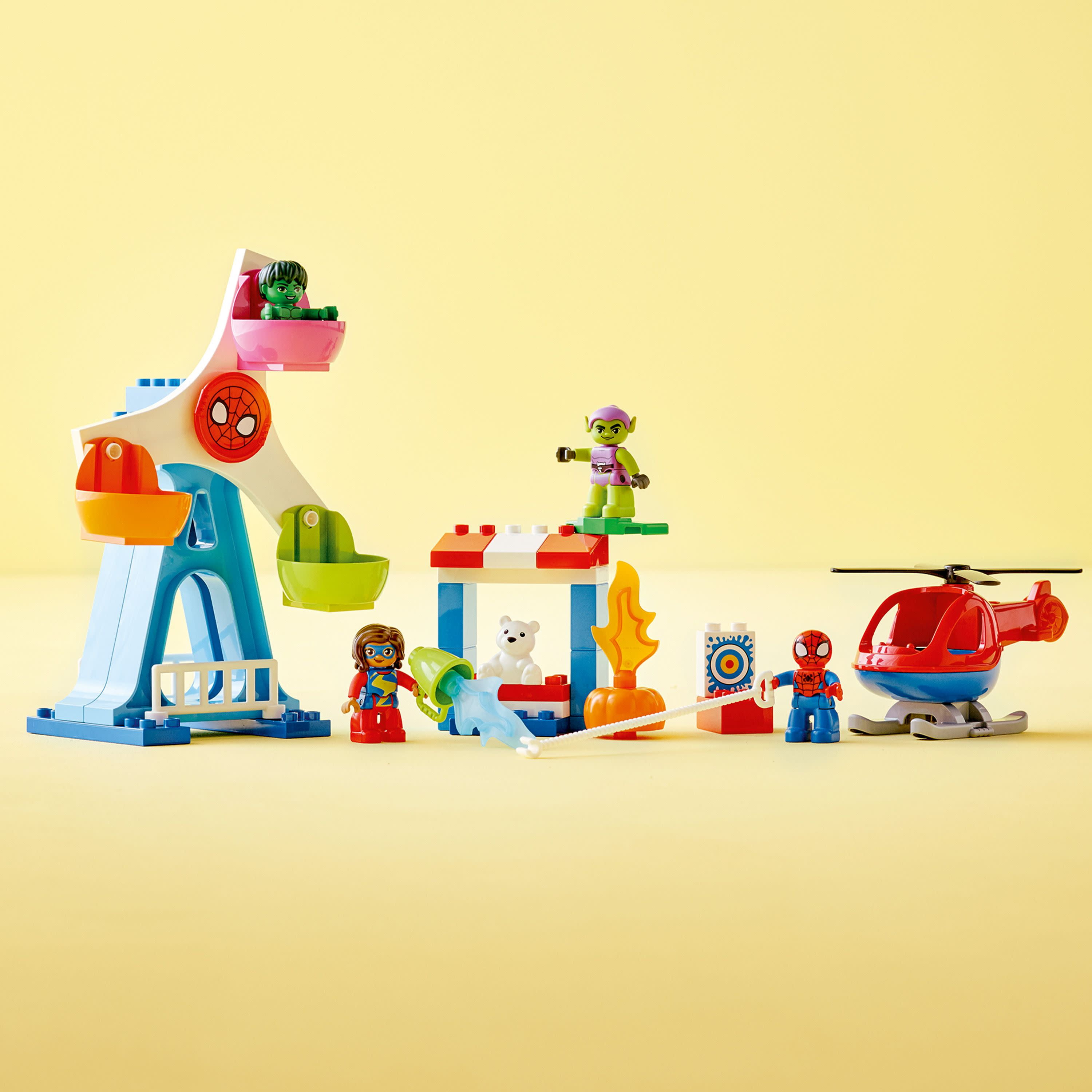 LEGO DUPLO Marvel Spider-Man & Friends: Funfair Adventure 10963 Fairground with Helicopter toy, Spidey and Hulk Figures, Toys for Toddlers, Boys & Girls Ages 2 Plus - Image 4