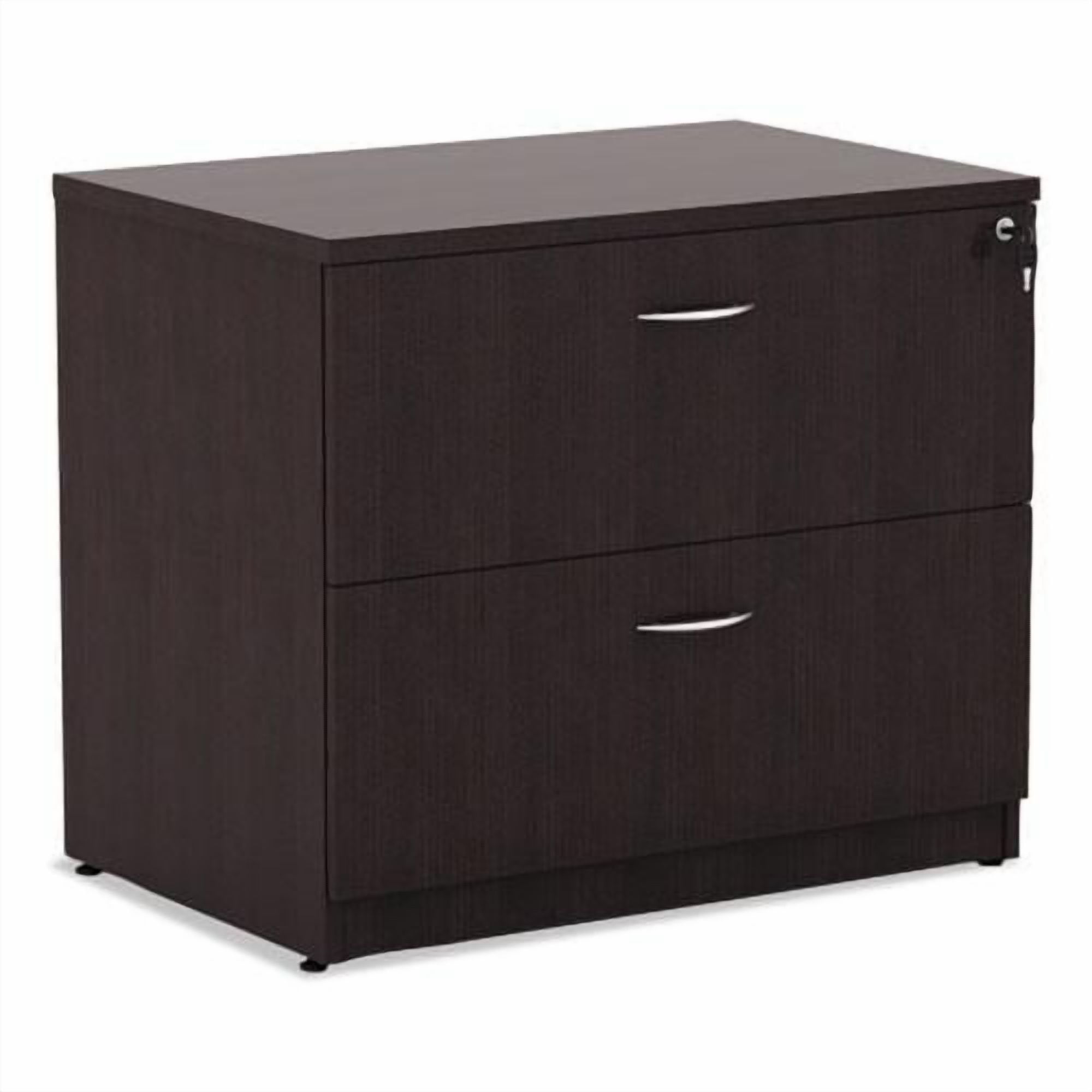 Alera 2 Drawers Lateral Lockable Filing Cabinet, Espresso - Image 8