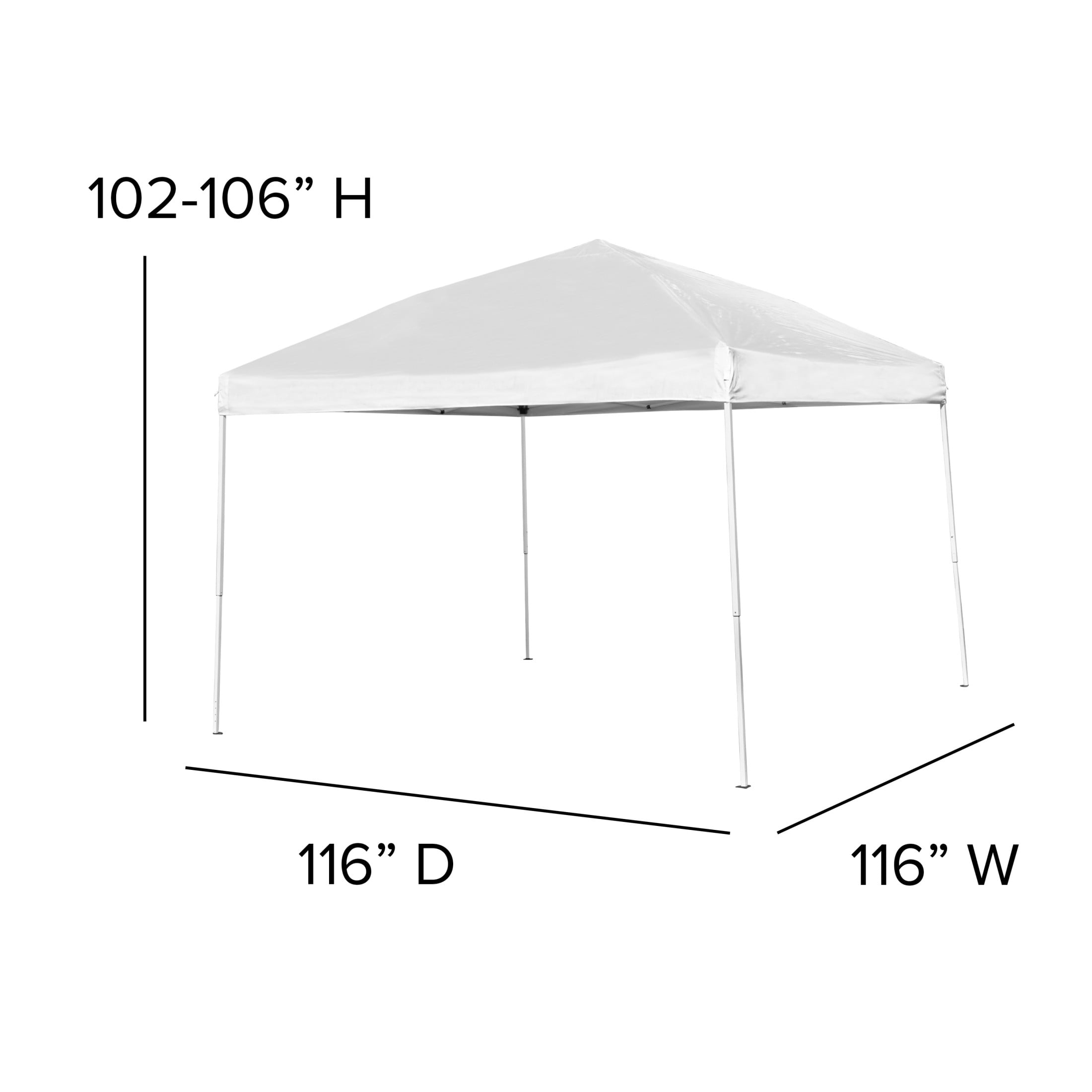 Flash Furniture Harris 10'x10' White Outdoor Pop Up Event Slanted Leg Canopy Tent with Carry Bag - Image 7