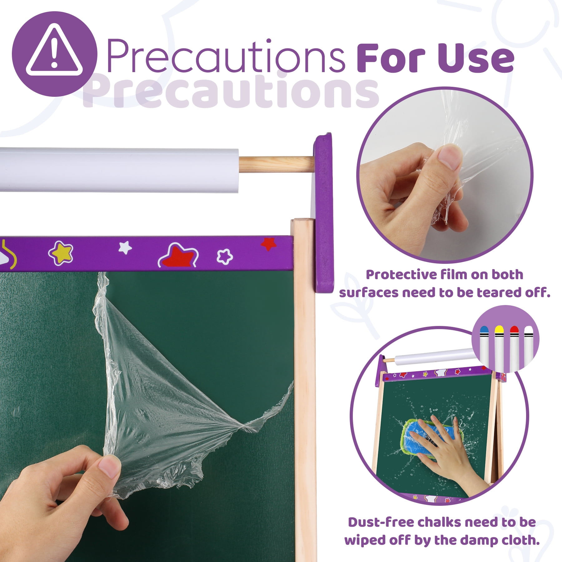 Joyooss 39.57"-50.12" Adjustable Wooden Kids Art Easel with 98+ Accessories, Double-Sided - Image 4