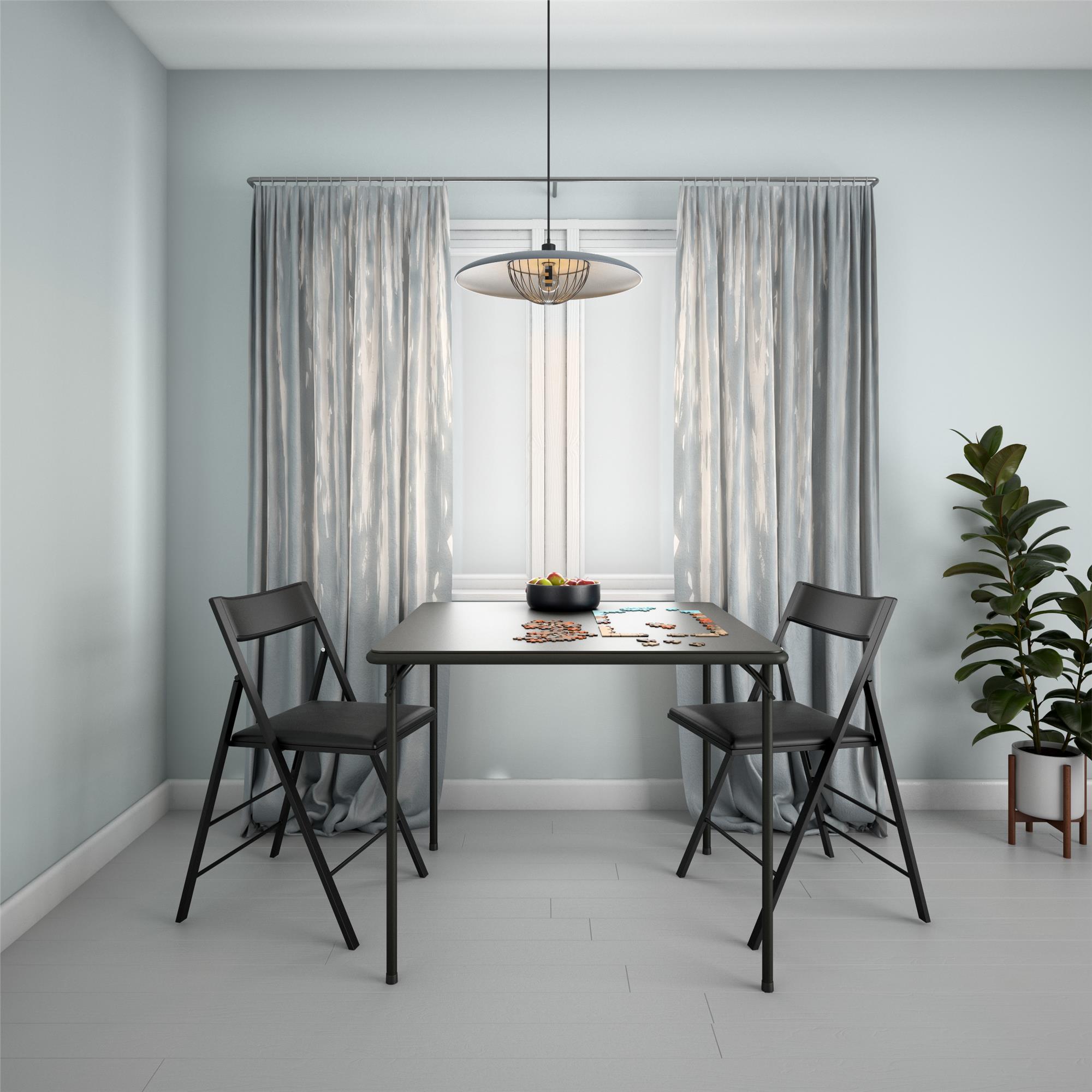 COSCO Modern Folding Chairs with Vinyl Seats, 2-Pack, Black - Image 6