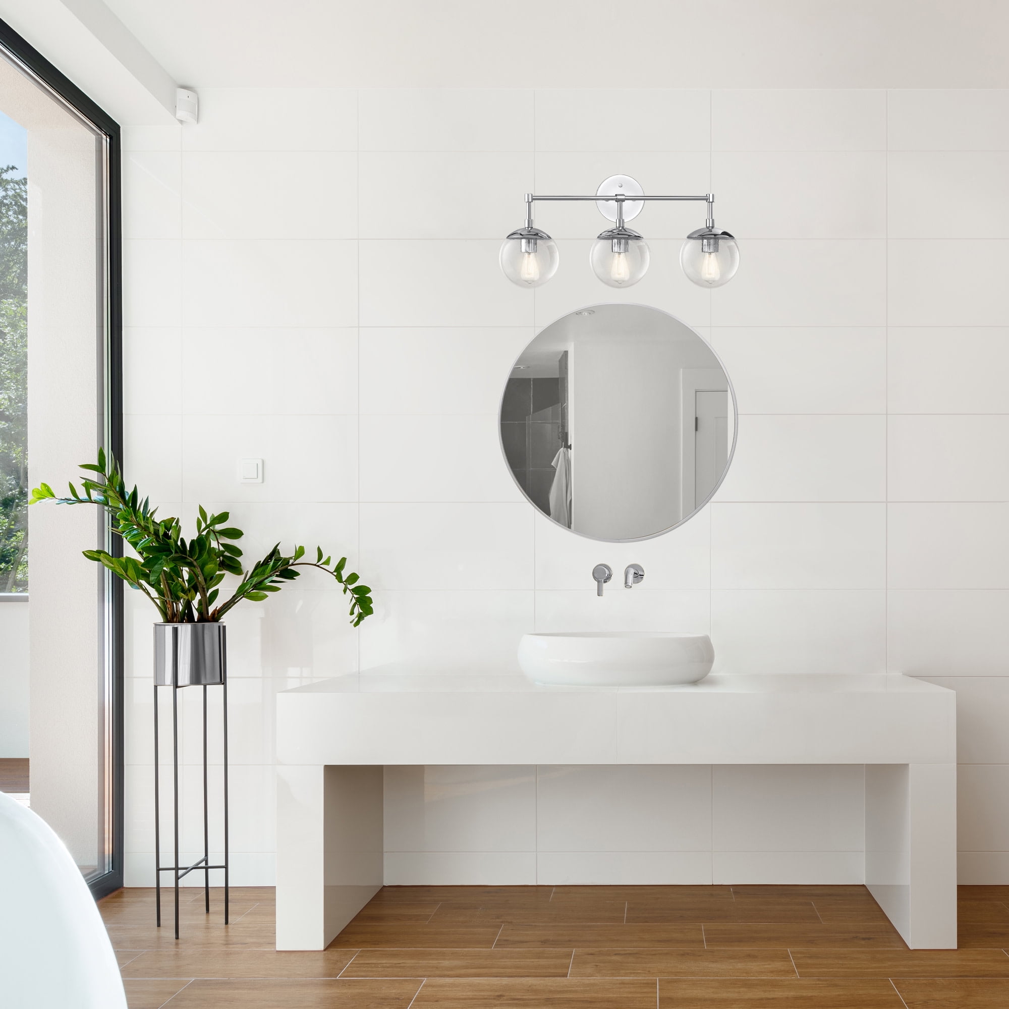 Design House Gracelyn Modern 3-Light Vanity Globe Light Fixtures, Polished Chrome - Image 13