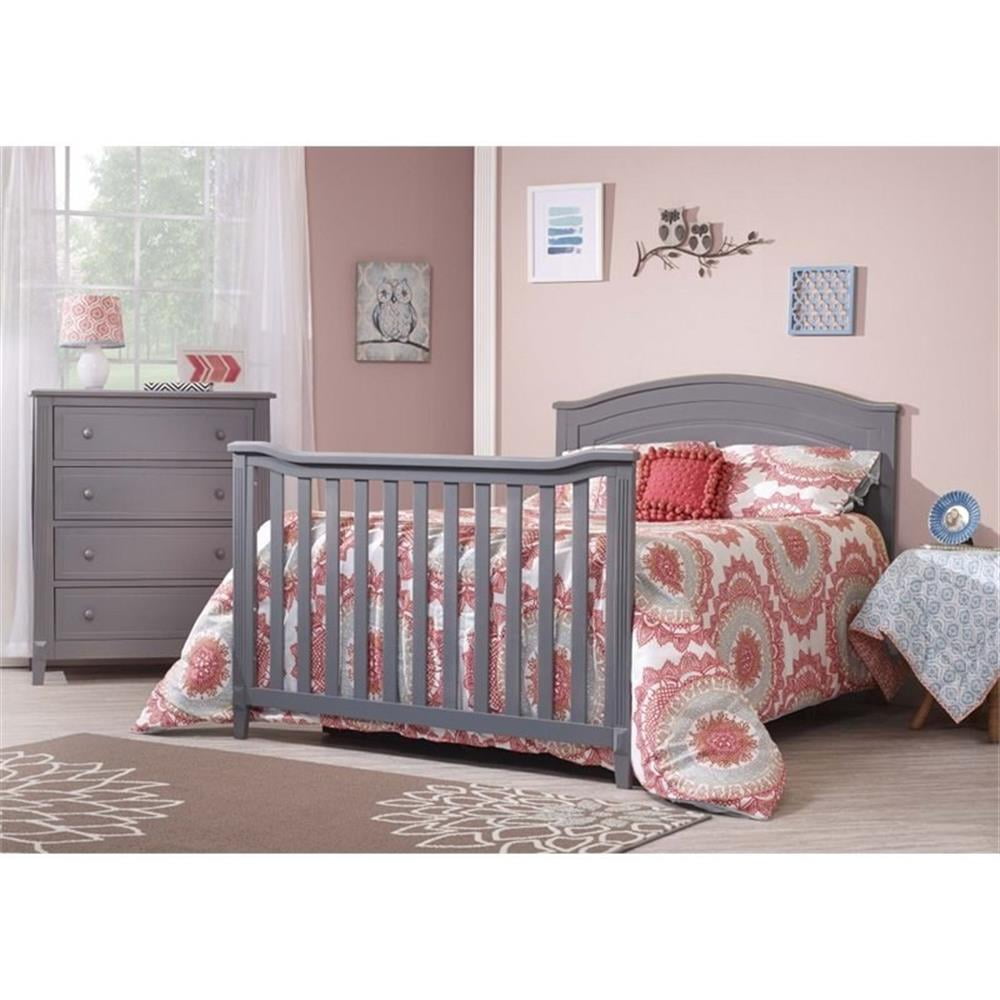Sorelle Berkley Round Top 4 in 1 Crib - Gray - Image 4