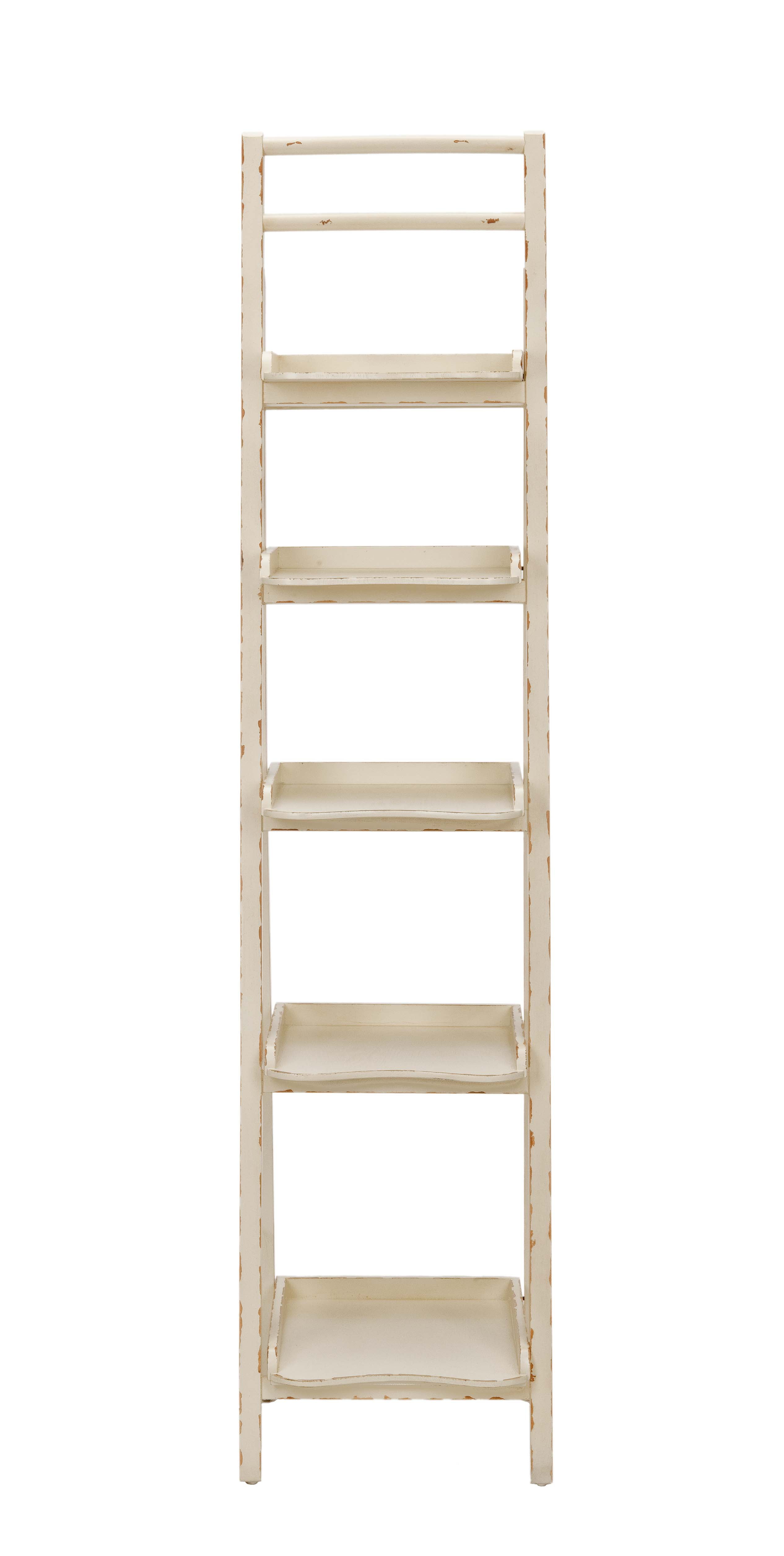 SAFAVIEH Asher Nautical Rustic 5 Tier Leaning Etagere, Vintage Cream - Image 4