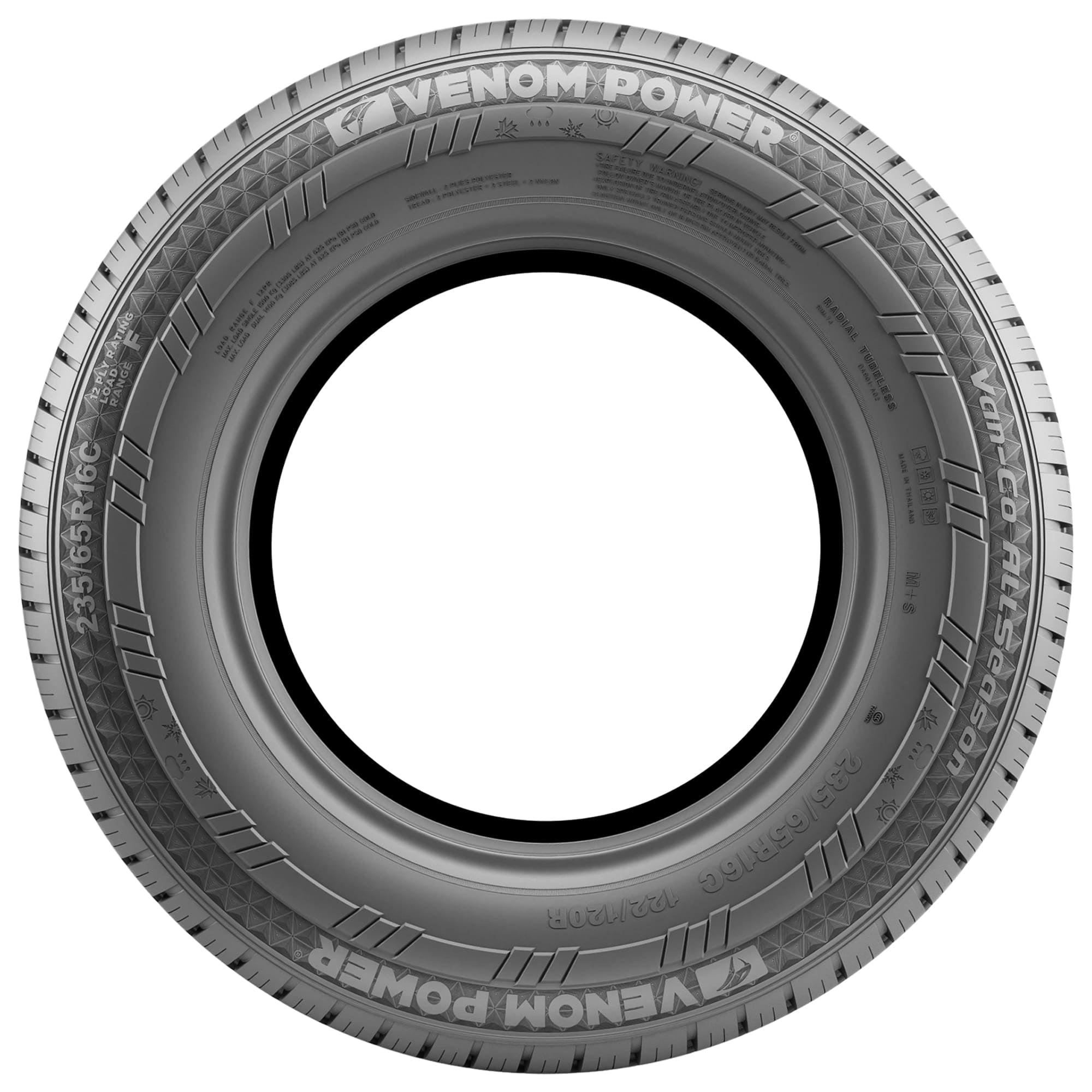 Venom Power Van-Co AllSeason 235/65R16C 122/120R F Commercial Tire - Image 4