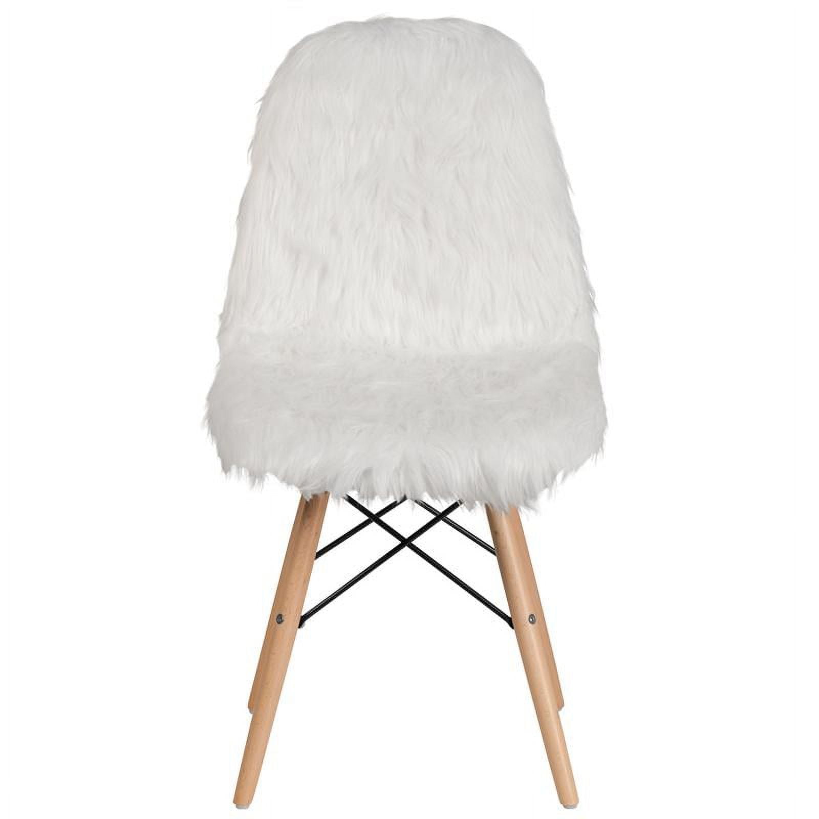 Flash Furniture Calvin Shaggy Dog White Accent Chair - Image 2