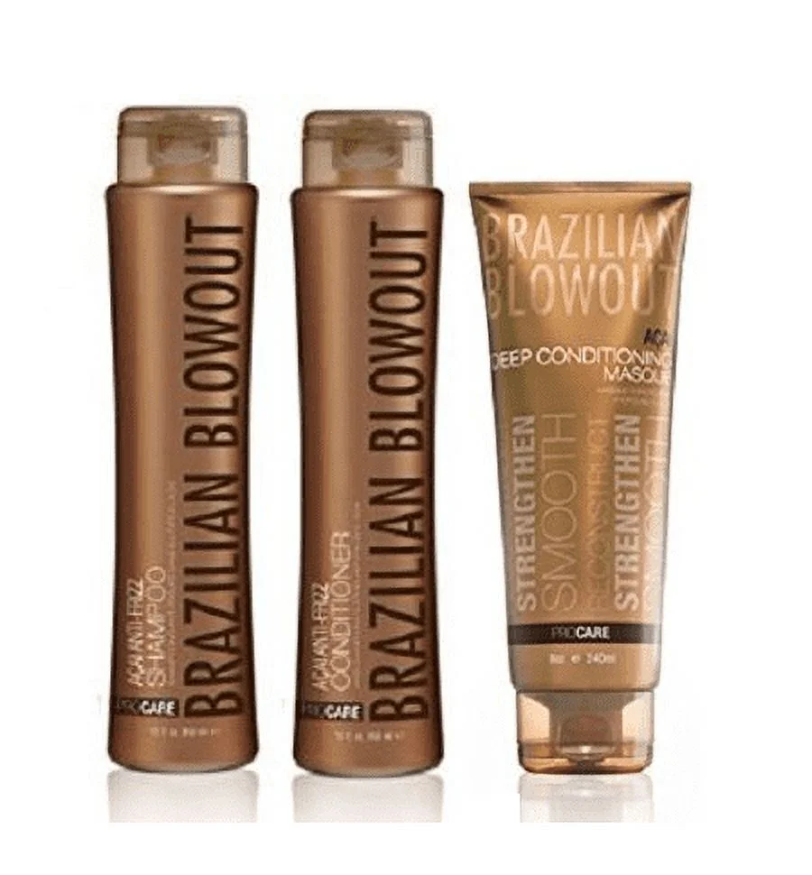 Brazilian Blowout Anti Frizz Shampoo & Conditioner Duo With Deep Conditioning Hair Masque, 3 Piece Set - Image 3