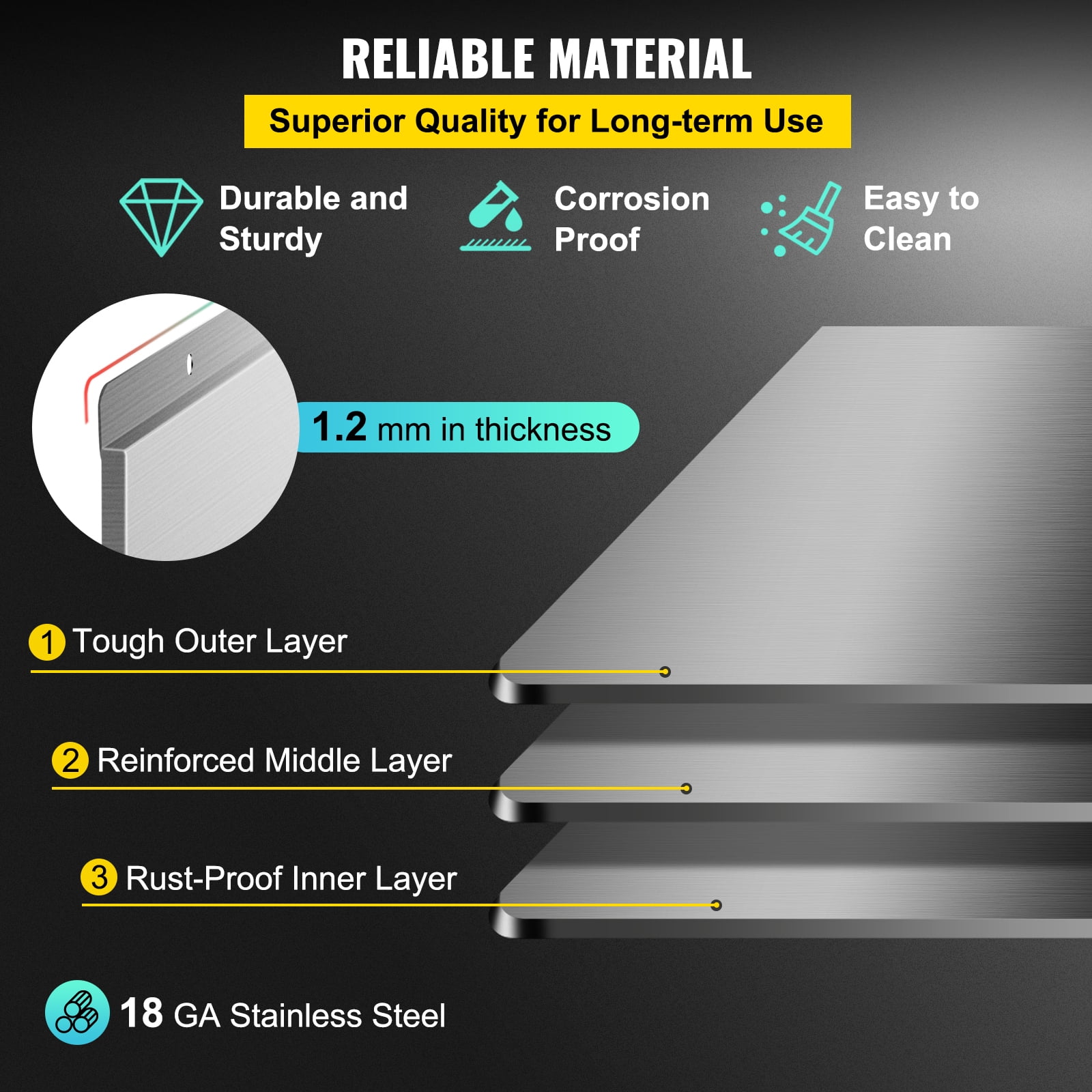 BENTISM Range Backsplash with Shelf, Stainless Steel Backsplash 36 x 29.5 inch - Image 4