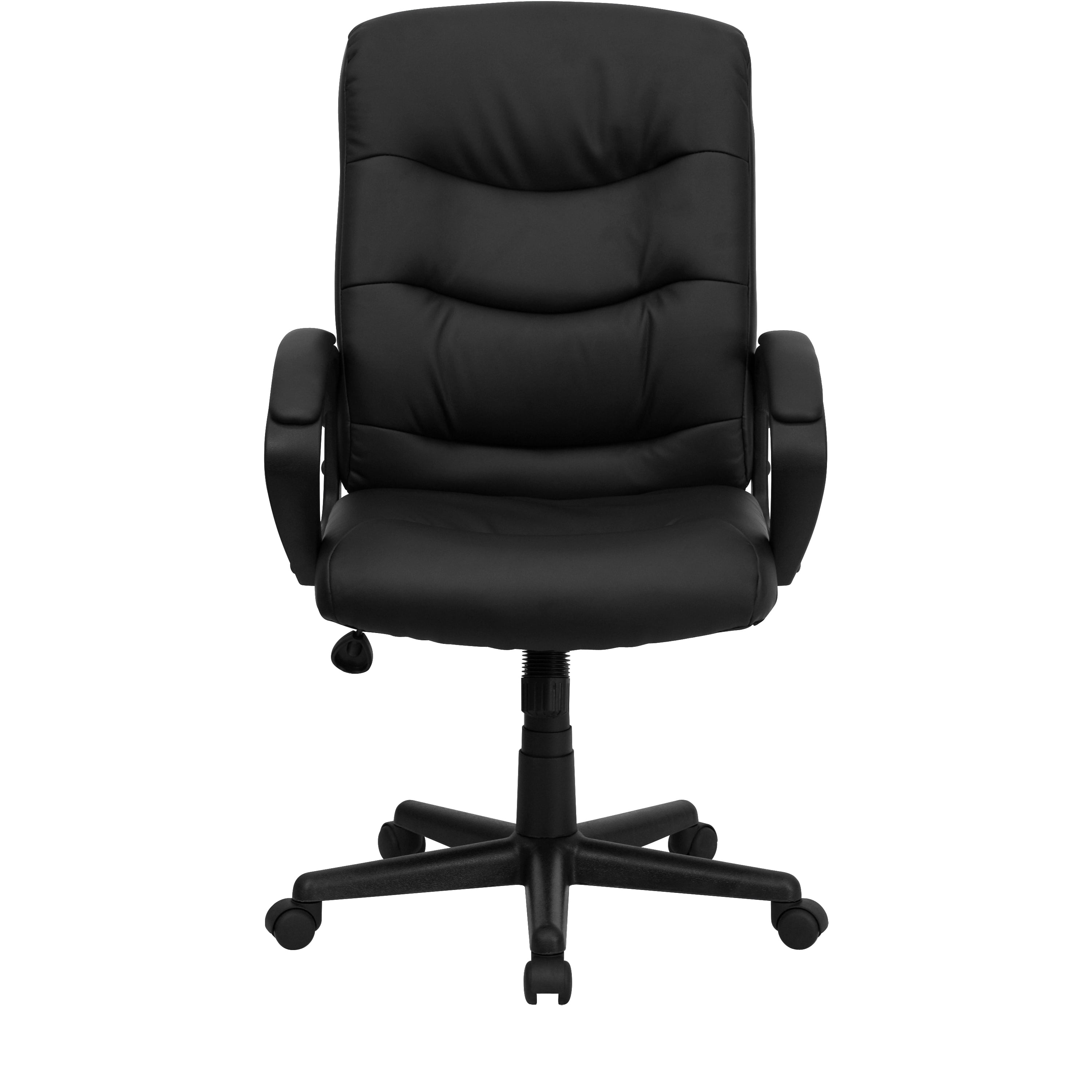 Flash Furniture Chelsea Mid-Back Black LeatherSoft Executive Swivel Office Chair with Three Line Horizontal Stitch Back and Arms - Image 11