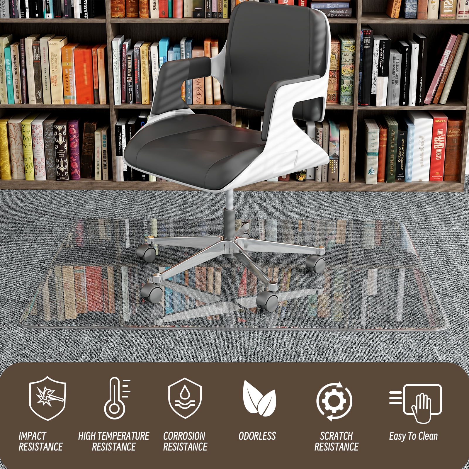 Anyrose 34"x46" Tempered Glass Office Chair Mat - Image 3