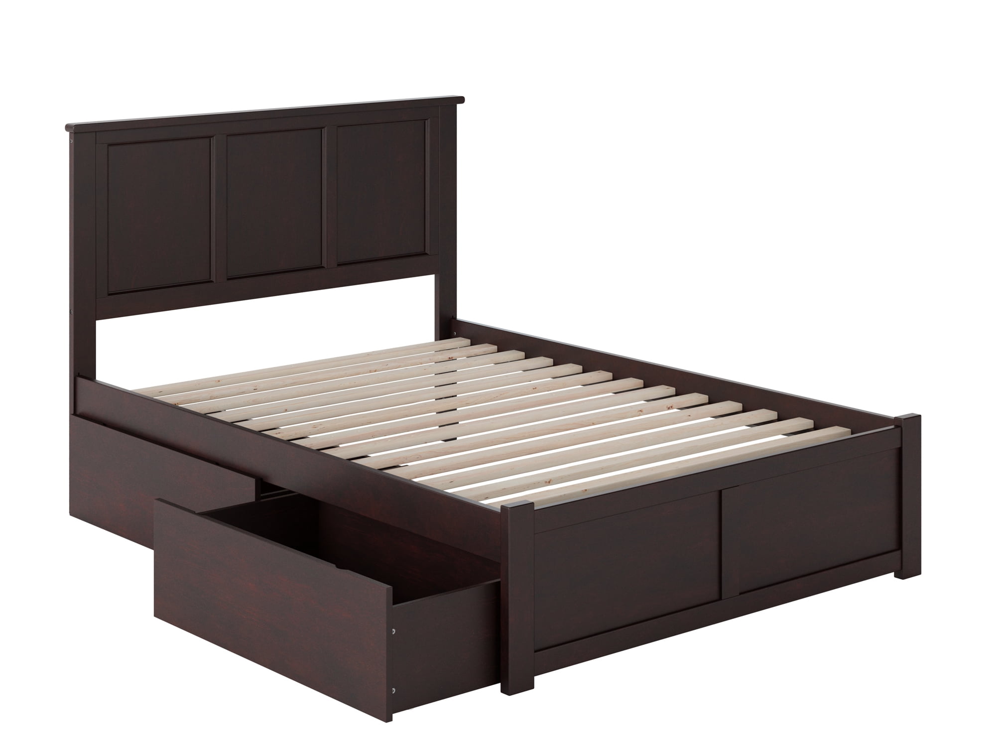 AFI Madison Full Wood Platform Bed with Footboard & 2 Storage Drawers in Espresso - Image 4