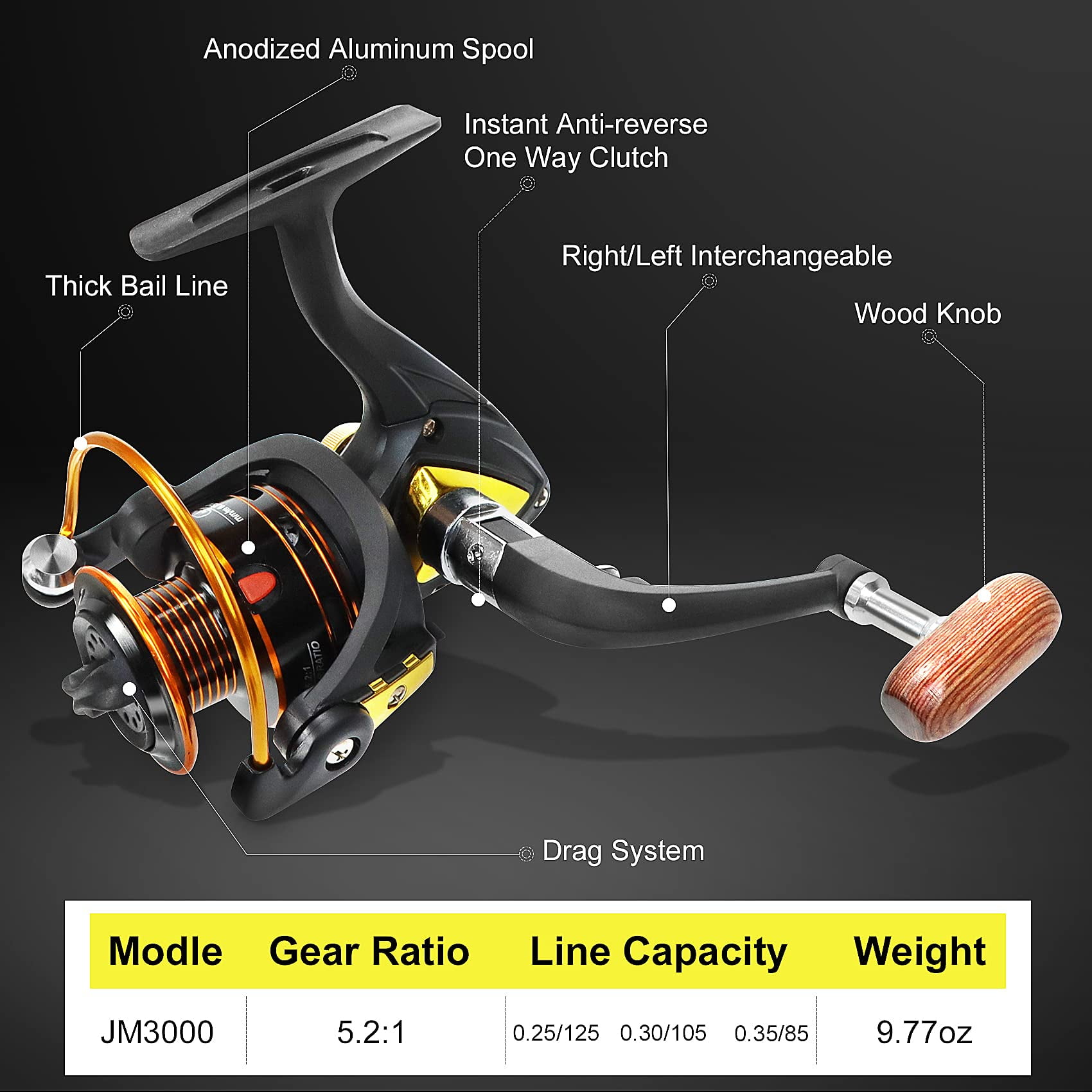 OUKNAK Telescopic Fishing Rod and Reel Combo Set Spinning Reel Kids Fishing Line Black - Image 2