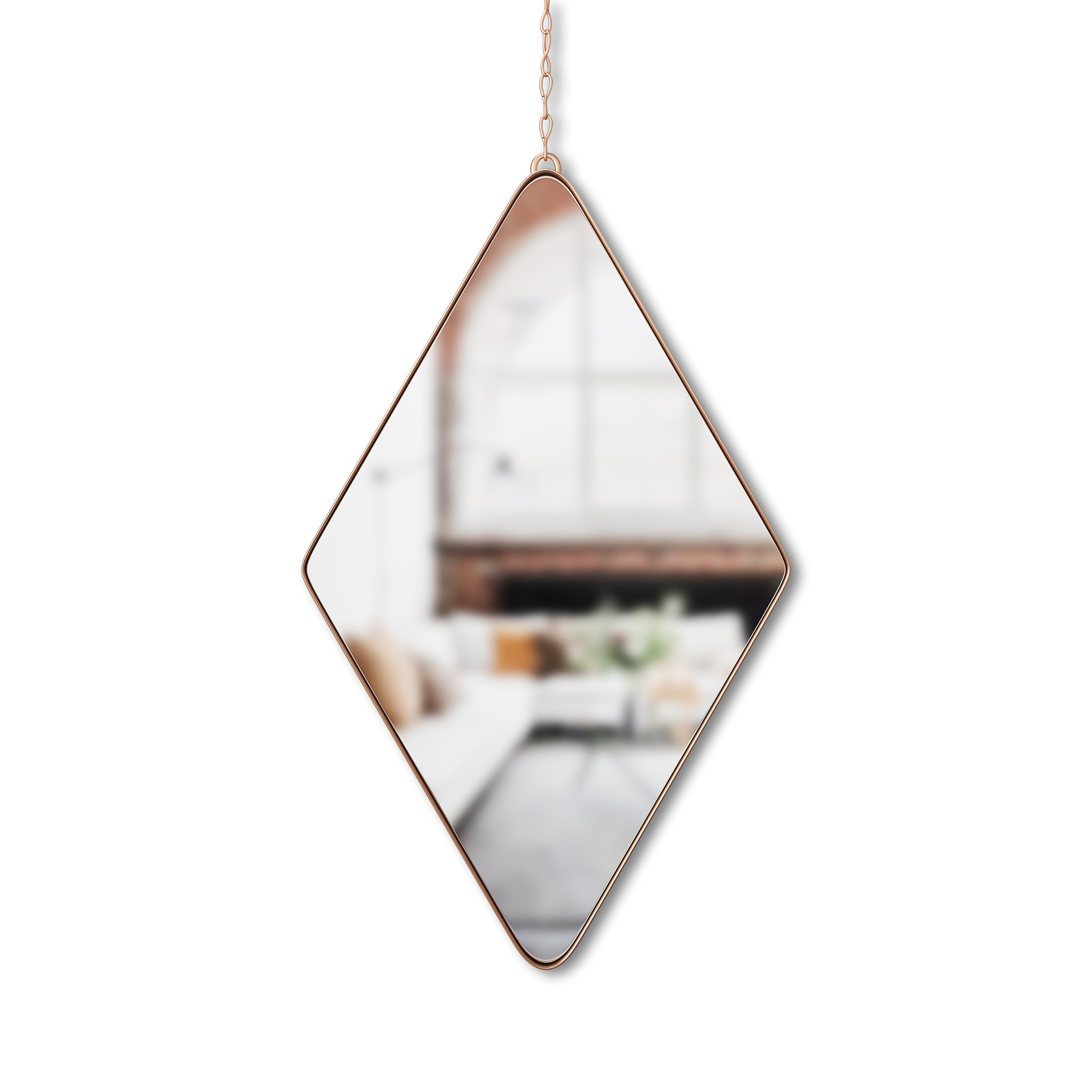 Umbra Dima Diamond Hanging Wall Mirrors 11.25 x 7" Set of 3 Copper - Image 10