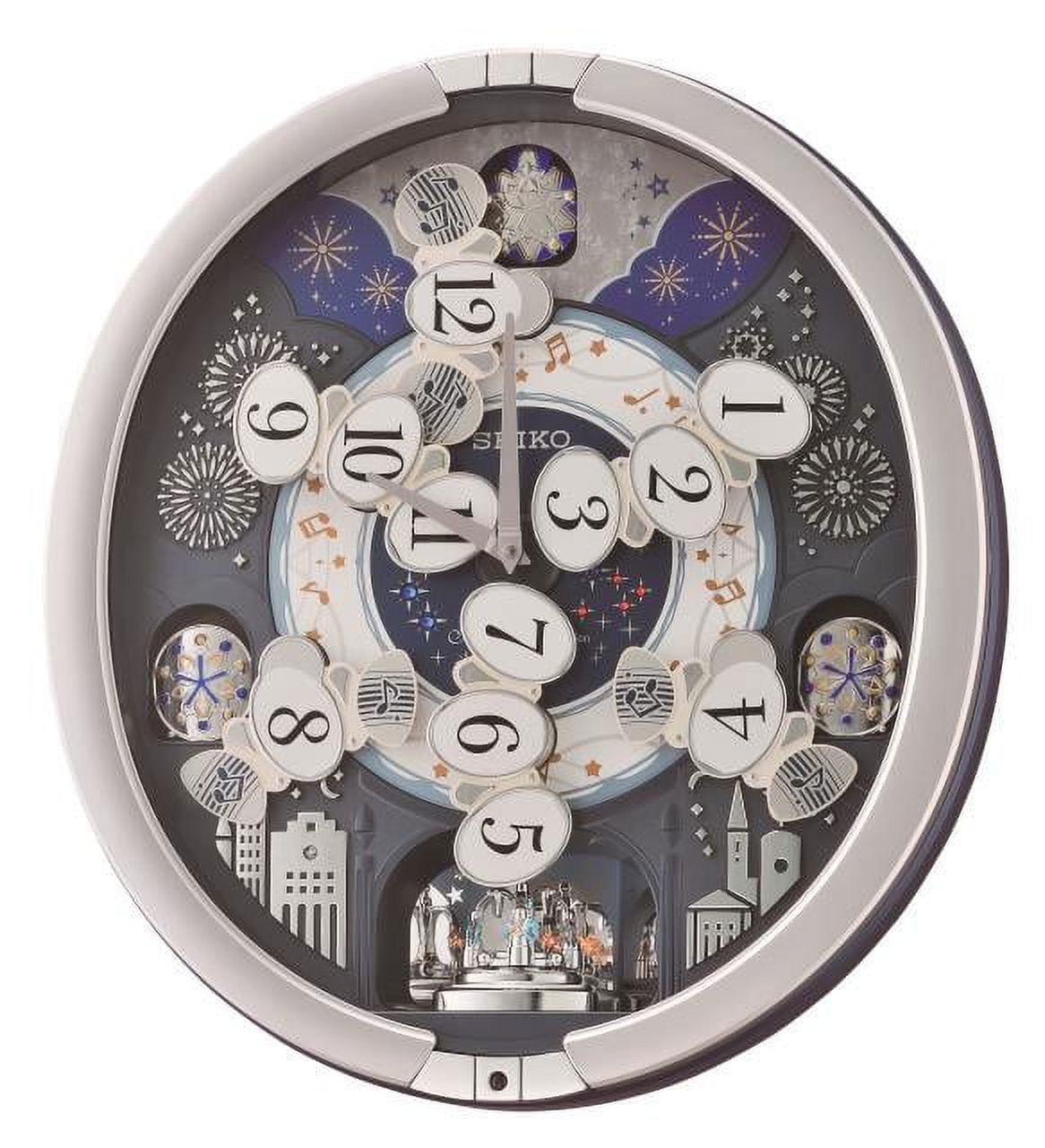 Seiko Glittering Starry Night Melodies in Motion Musical Clock, Quartz, Analog, QXM379SRH - Image 3