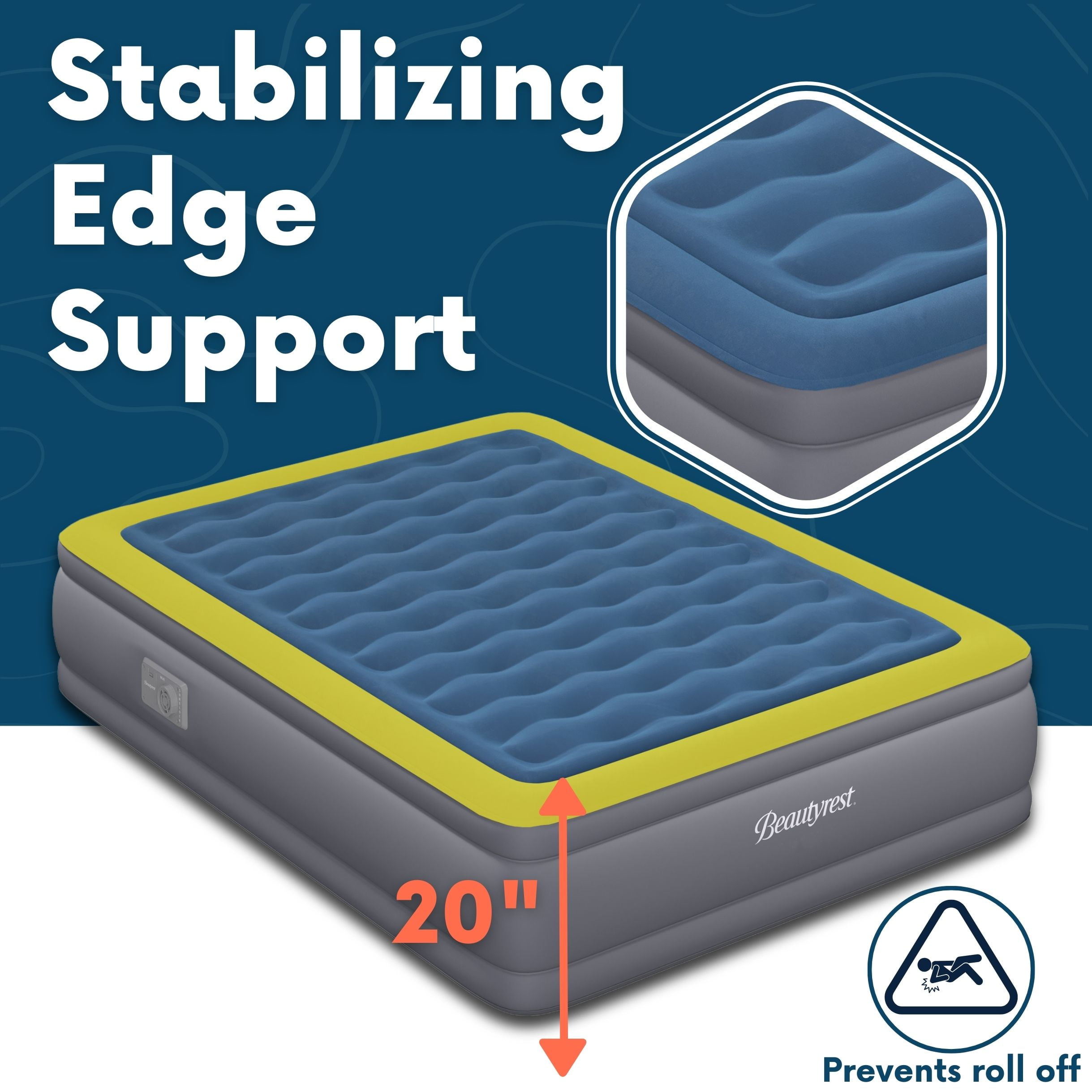 Beautyrest Extraordinaire 20” Queen Size Air Mattress with Built-in Pump - Blow-up Mattress Best for Camping & Guests, 3 Year Warranty - Image 8