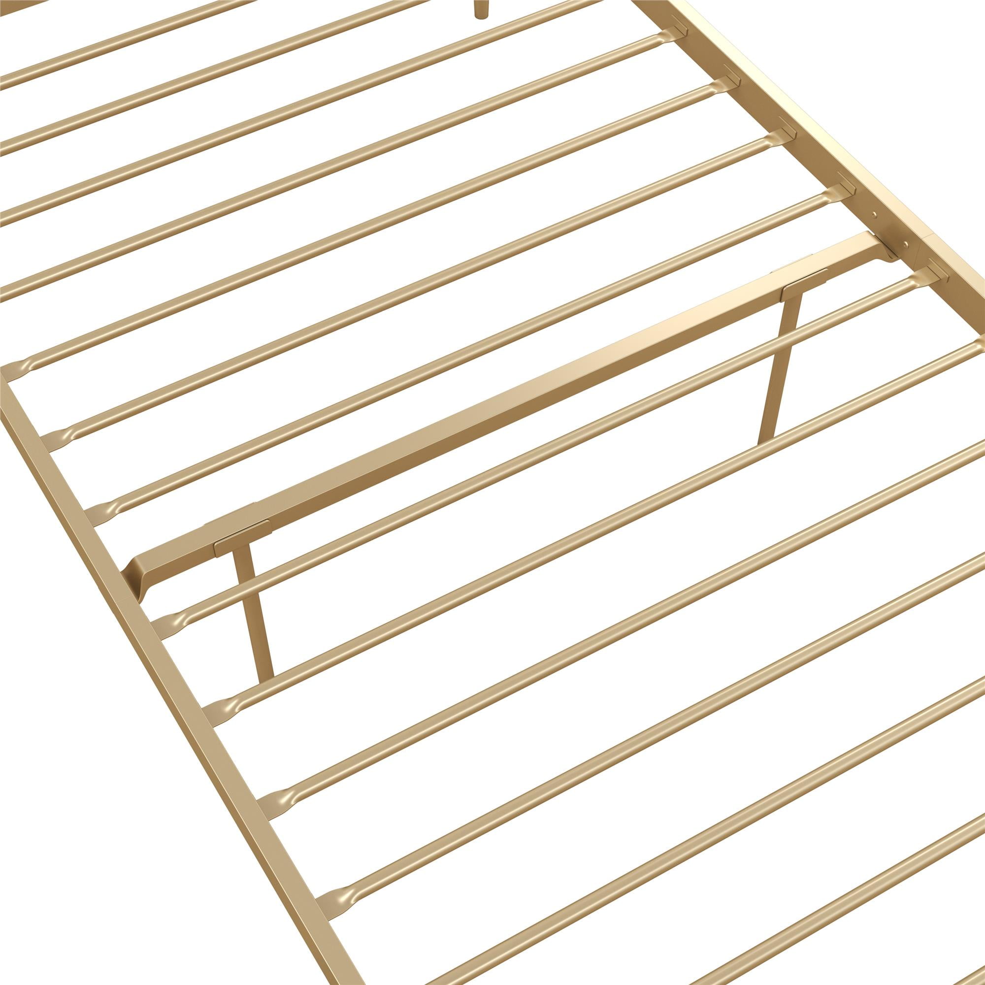 DHP Giulia Metal Platform Bed with Headboard and Underbed Storage Space, Twin, Gold - Image 8