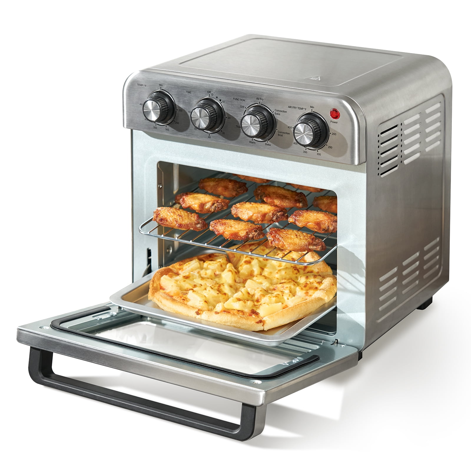 KFFKFF Multi-Use 18L Air Fryer Oven, 1700W, Stainless Steel, with Accessories Including Grill and Pizza Pan, Gloves, Accommodates 6 Toasts or 12-inch Pizza, Ideal for Home and Commercial Use - Image 5