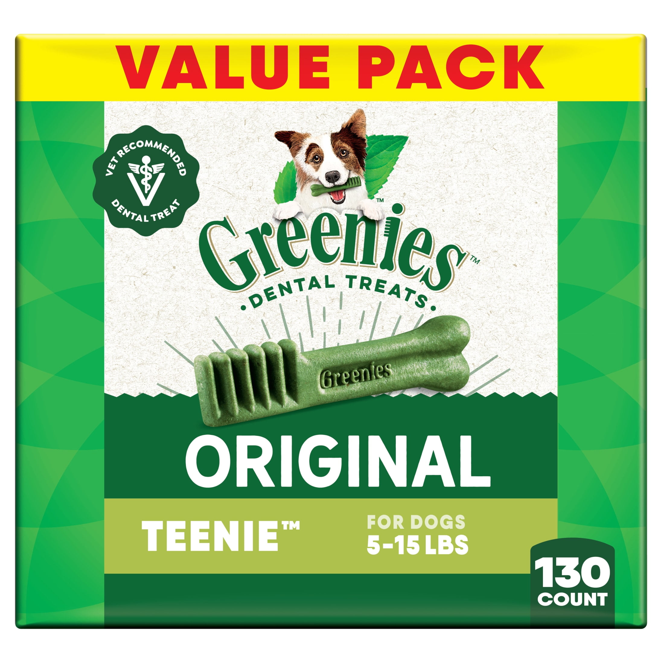 (3 pack) Greenies Original Flavor Adult Natural Dental Dog Treats Teenie Size, 36 oz Pack (130 Count) - Image 2