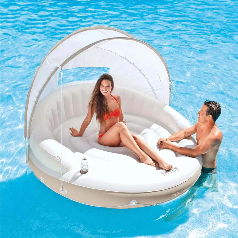 Intex Inflatable Canopy Island Float Lounge, 78.5" x 59 - Image 2