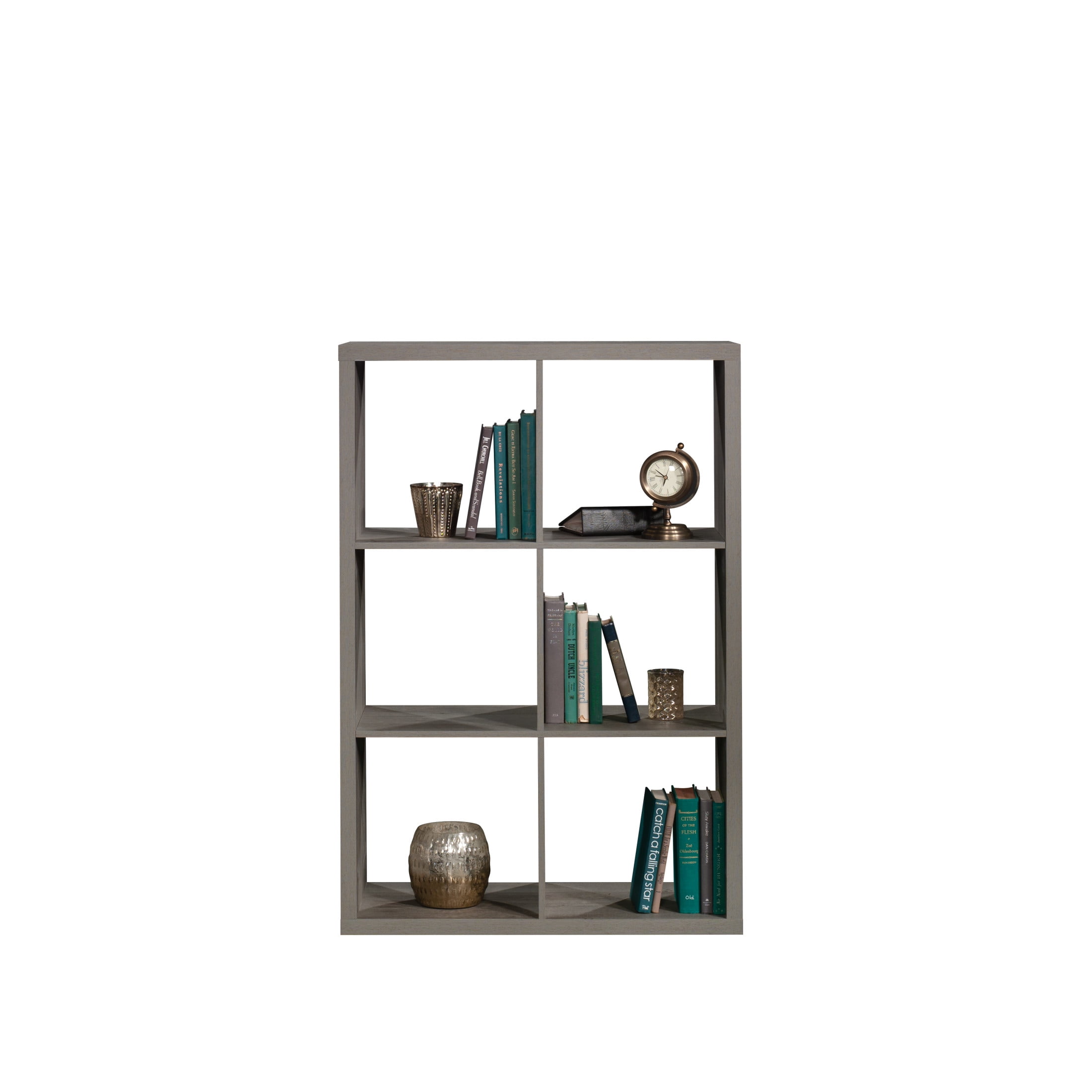Sauder 6-Cube Organizer Storage Bookcase, Mystic Oak Finish - Image 10