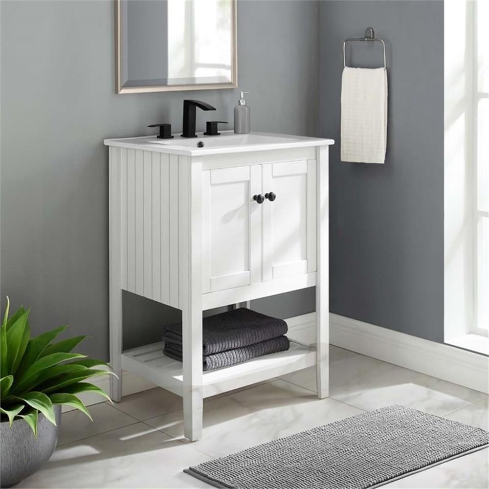 Modway Prestige 24" Modern Wooden Bathroom Vanity in White Finish - Image 5