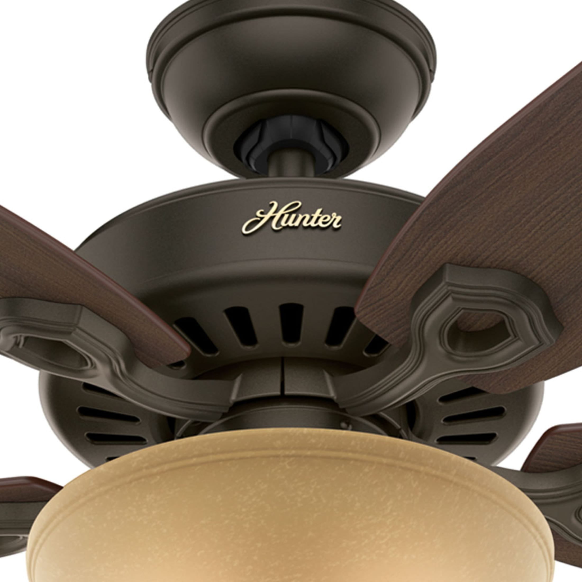 Hunter - Builder Indoor Ceiling Fan With Light, 52-inch, New Bronze, Traditional-style, 3-speed WhisperWind Motor, 53091, for living rooms, bedrooms, home offices, kitchens - Image 5