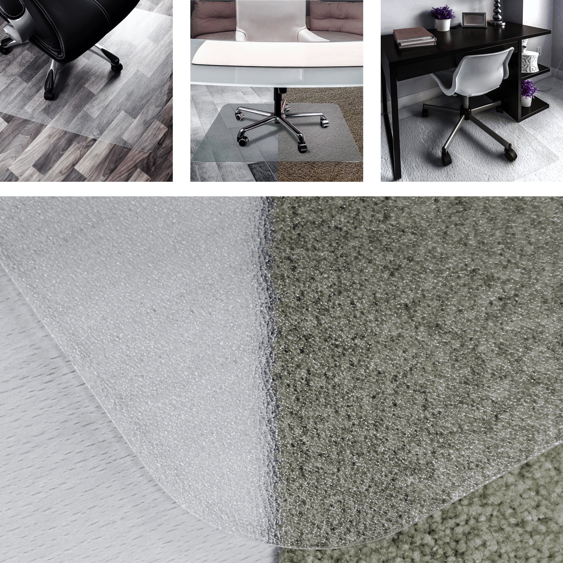 Cleartex Anti-Slip UnoMat Rectangular Chair Mat for Polished Hard Floors & Low Pile Carpets (48" X 60") - Image 4