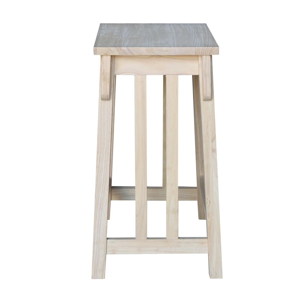 International Concepts Wood Slat Back Aspen Counter Height Panel Stool - Unfinished - 24" Seat Height - Image 9
