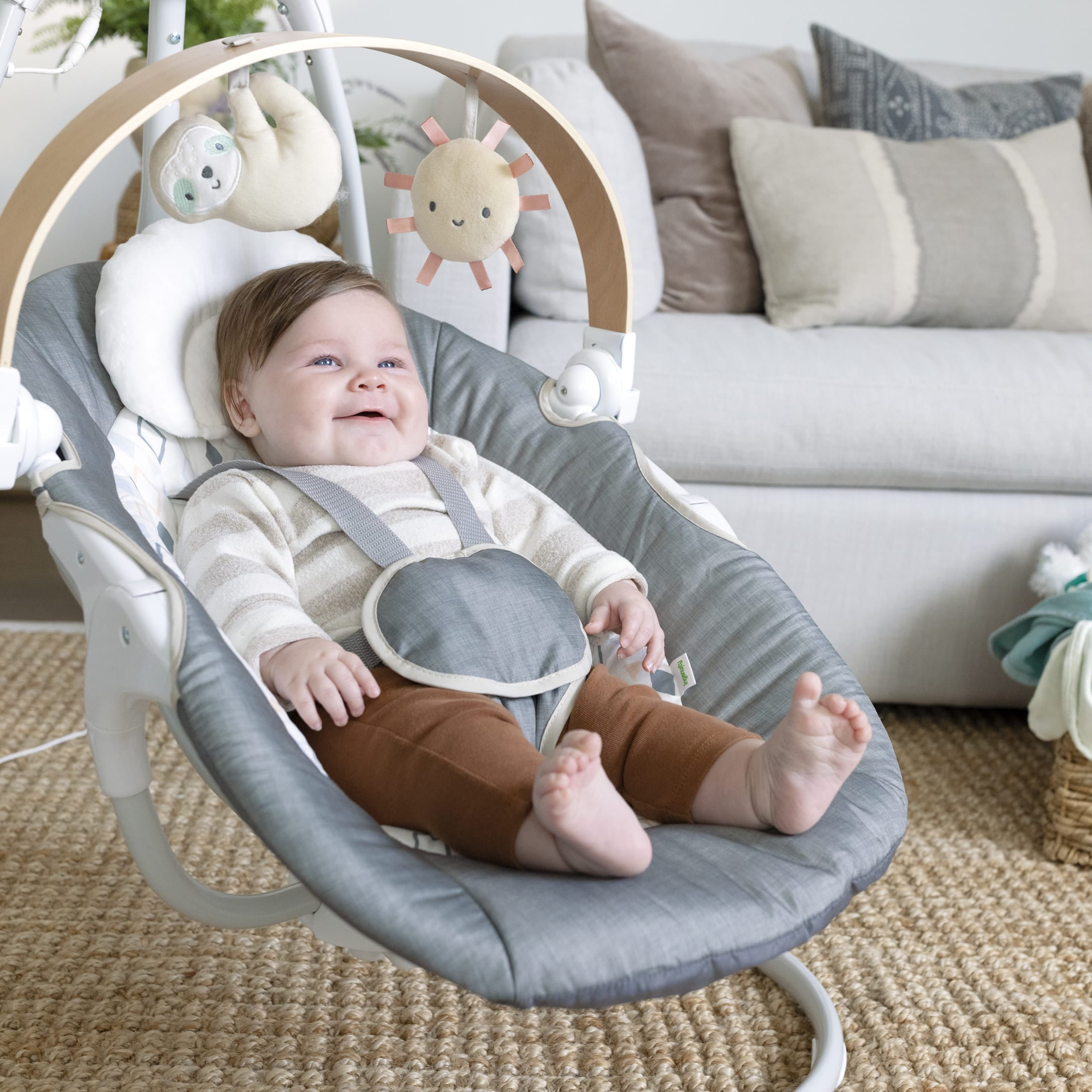 Ingenuity SimpleComfort Compact Soothing Swing Parker, Gray, Ages 0-9 Months - Image 8