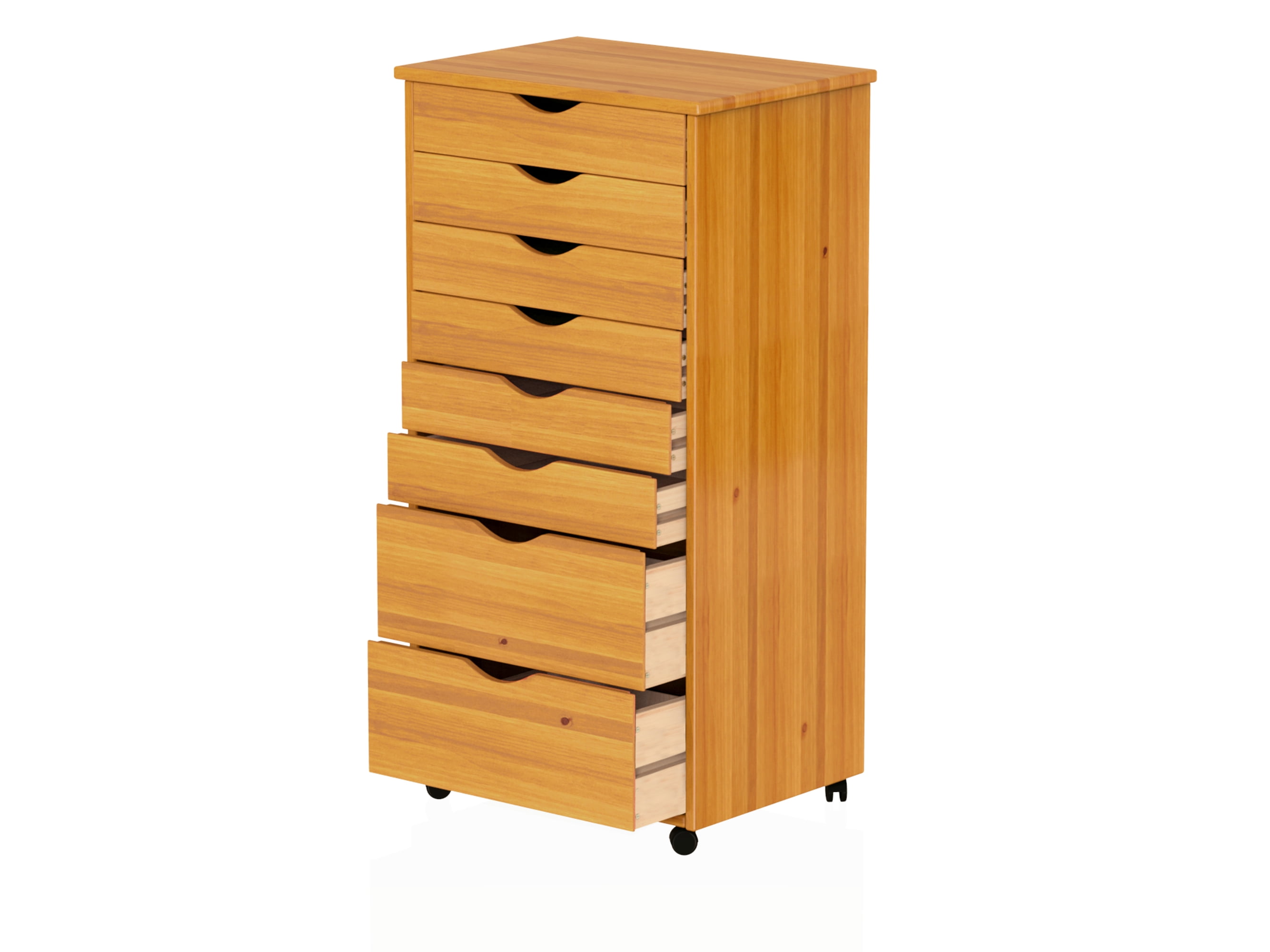 Adeptus Original Roll Cart, Solid Wood, 6+2 Drawer Extra Wide Roll Cart, Med Pine - Image 8