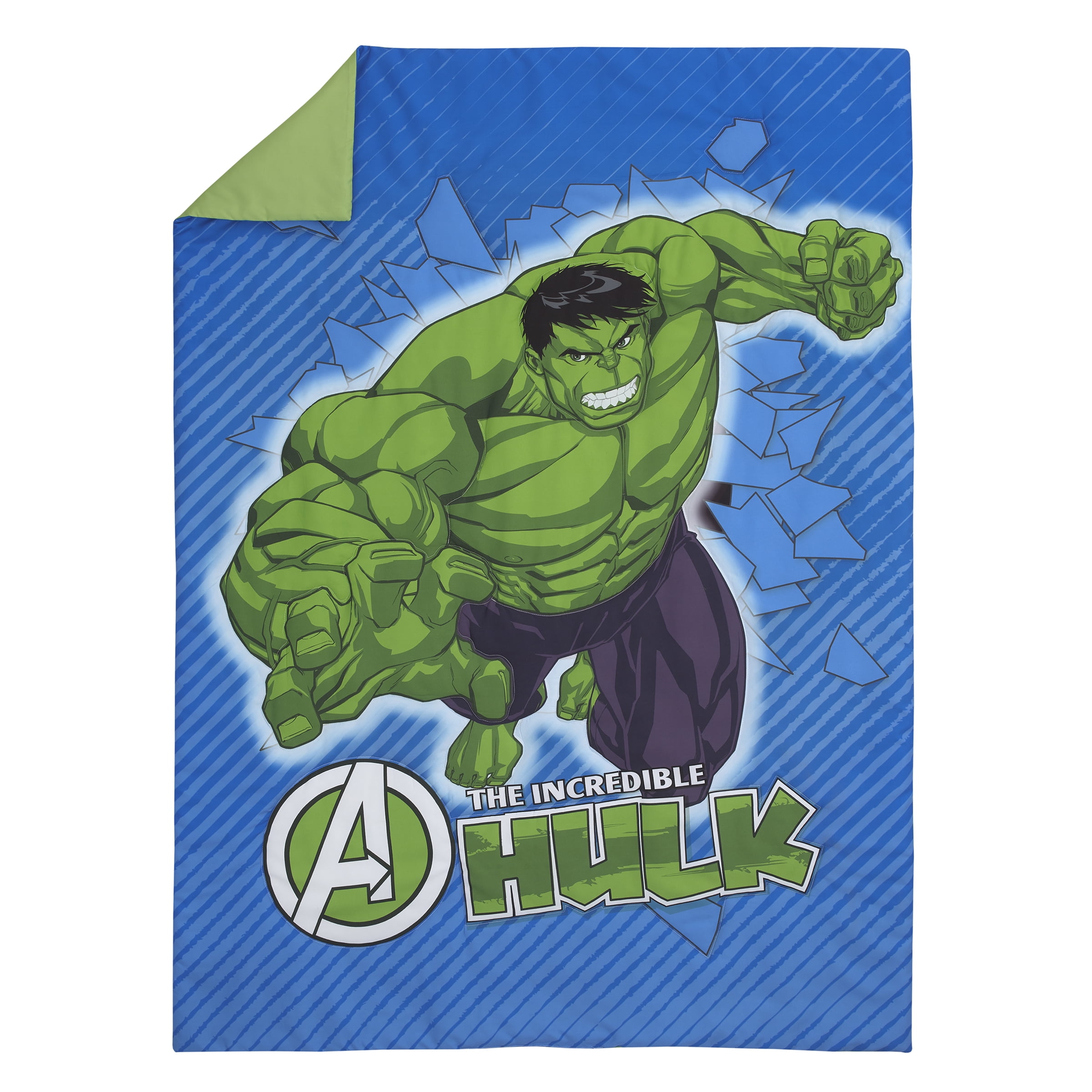 Marvel Hulk the Big Guy 4 Piece Toddler Boy Bedding Set, Comforter, Flat Sheet, Fitted Sheet, Pillowcase - Image 2