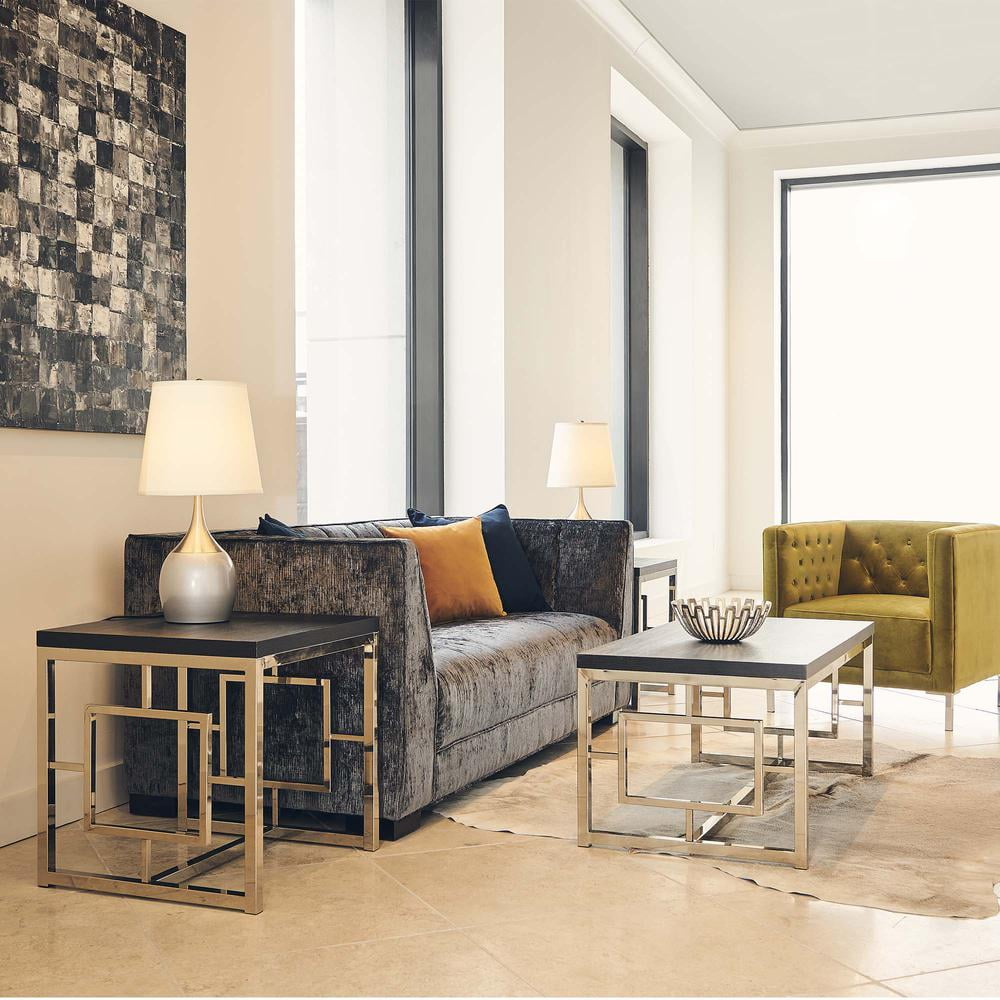 Picket House Furnishings Harper End Table in Dark Cappuccino/Chrome - Image 3