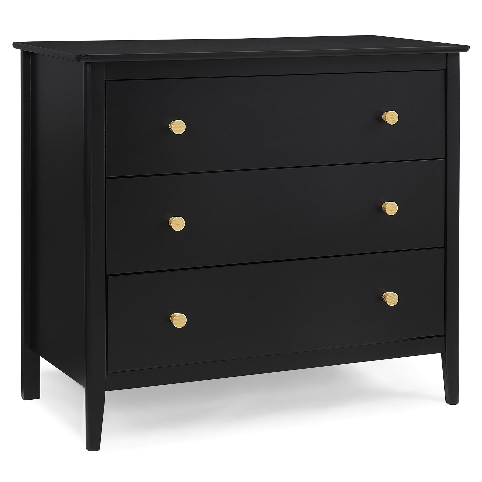 Delta Children Casey 3 Drawer Dresser with Interlocking Drawers, Black Ebony/Natural - Image 2