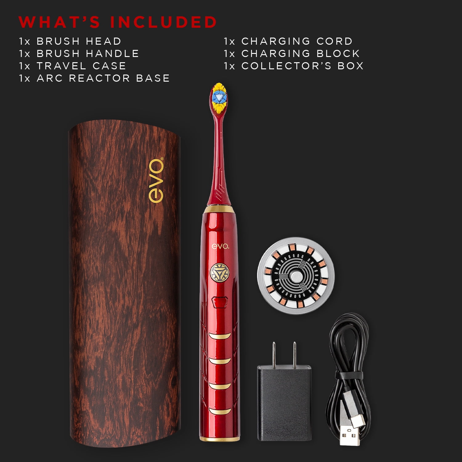 EVO IRM-1 Rechargeable Iron Man Sonic Toothbrush with Travel Case for Adults, Collector's Edition - Image 14