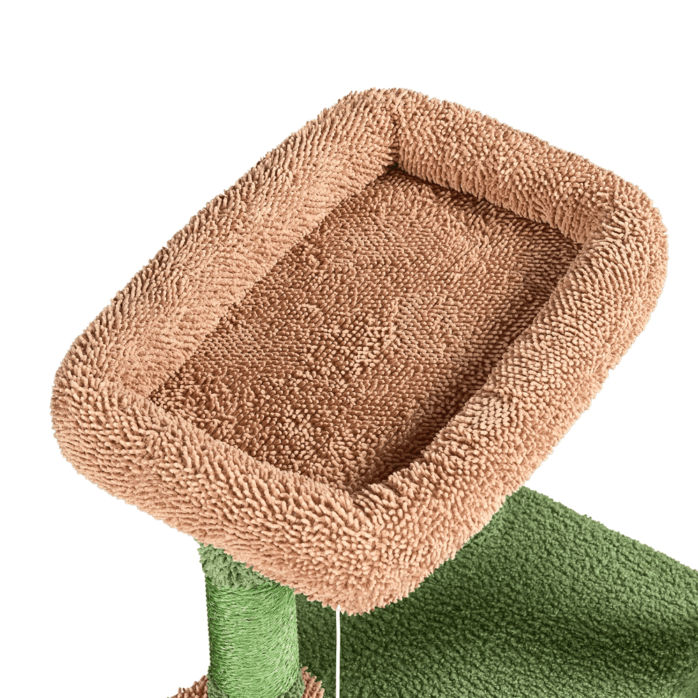 Renwick 42'' H Cactus Cat Tree Cat Tower with Condo & Scratching Posts,Green/Brown - Image 7