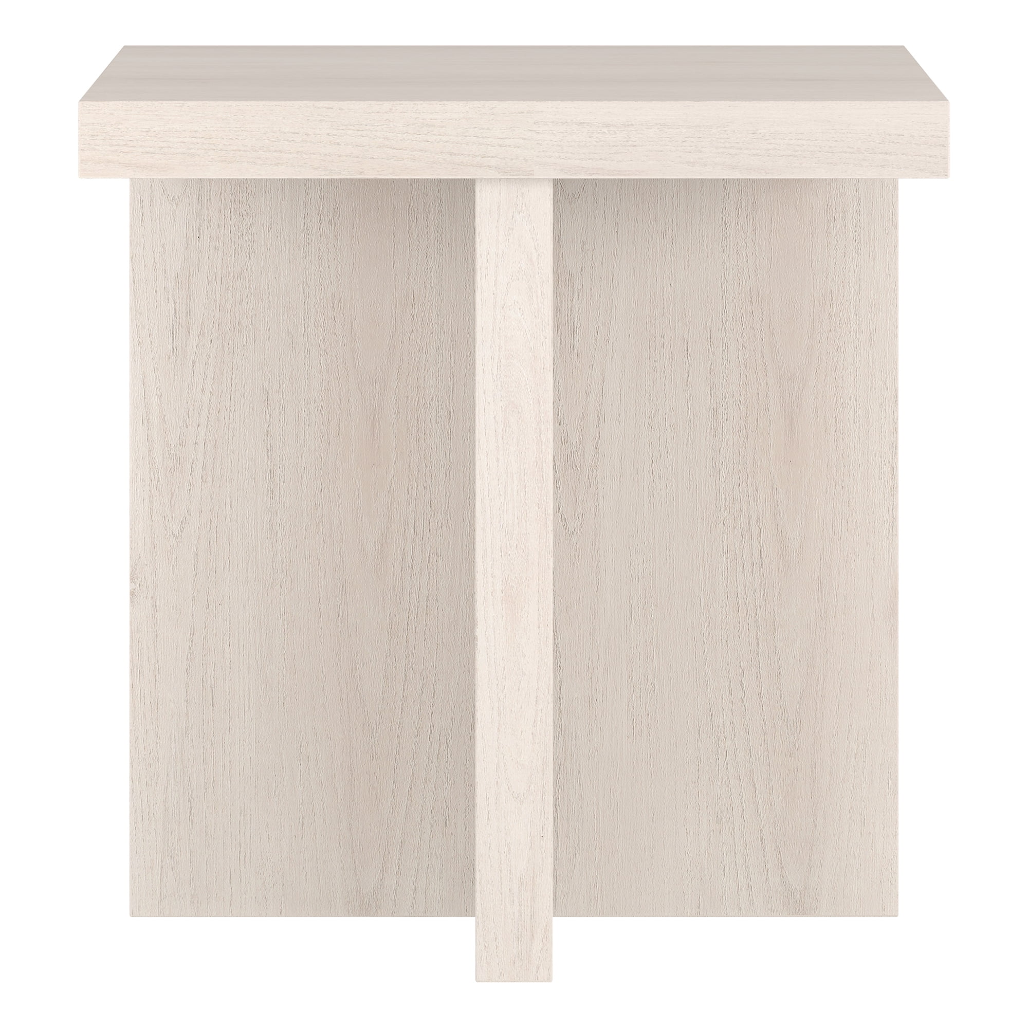 Evelyn&Zoe Elna Indoor Scandinavian Adjustable Fiberboard Square End Table, Alder White - Image 3