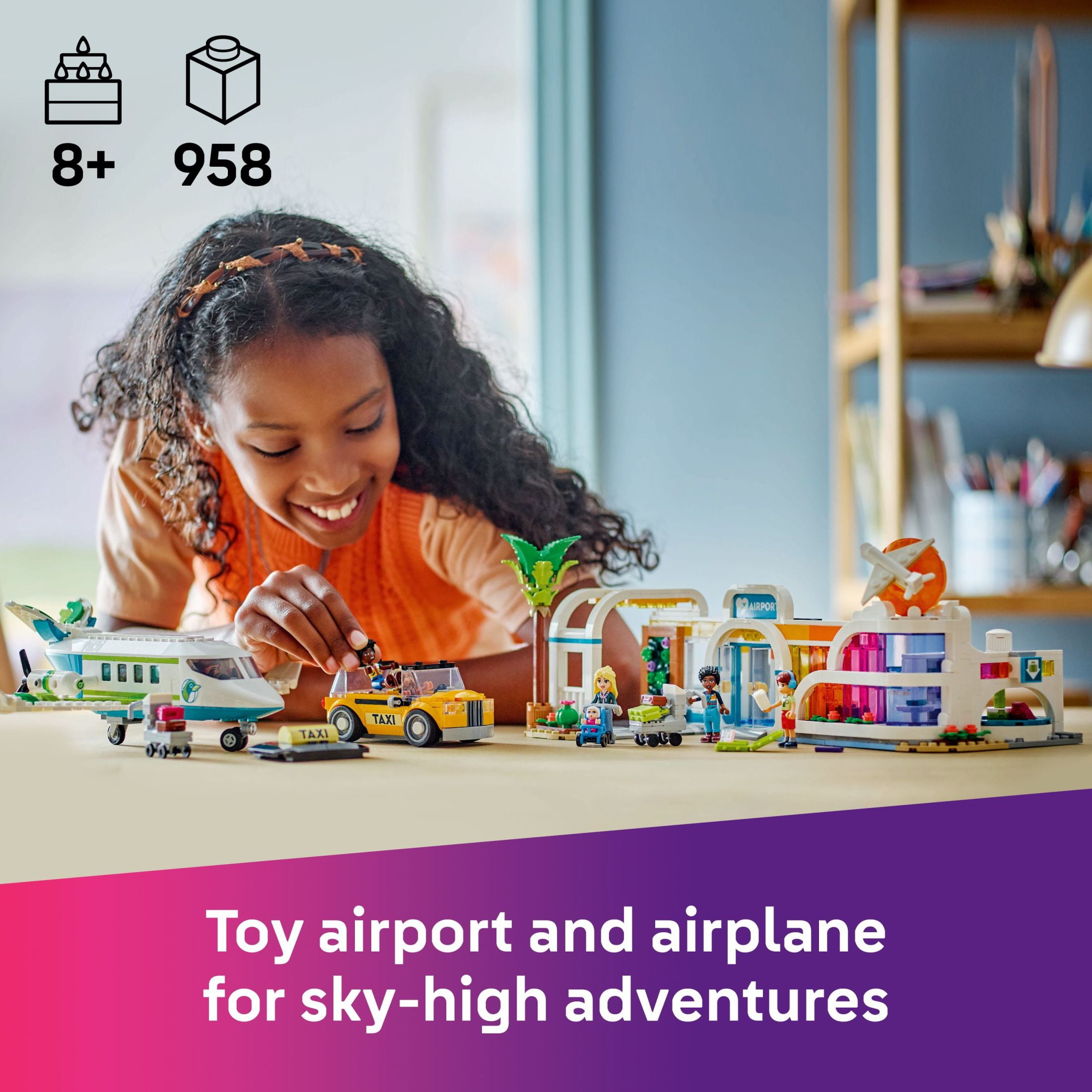 LEGO Friends Heartlake City Airport and Airplane Toy Building Set - Pretend Play for Kids, Girls and Boys, Ages 8+ - with 7 Minidolls, Taxi, Dog Figure and More - Gift Idea for Birthday - 42656 - Image 5