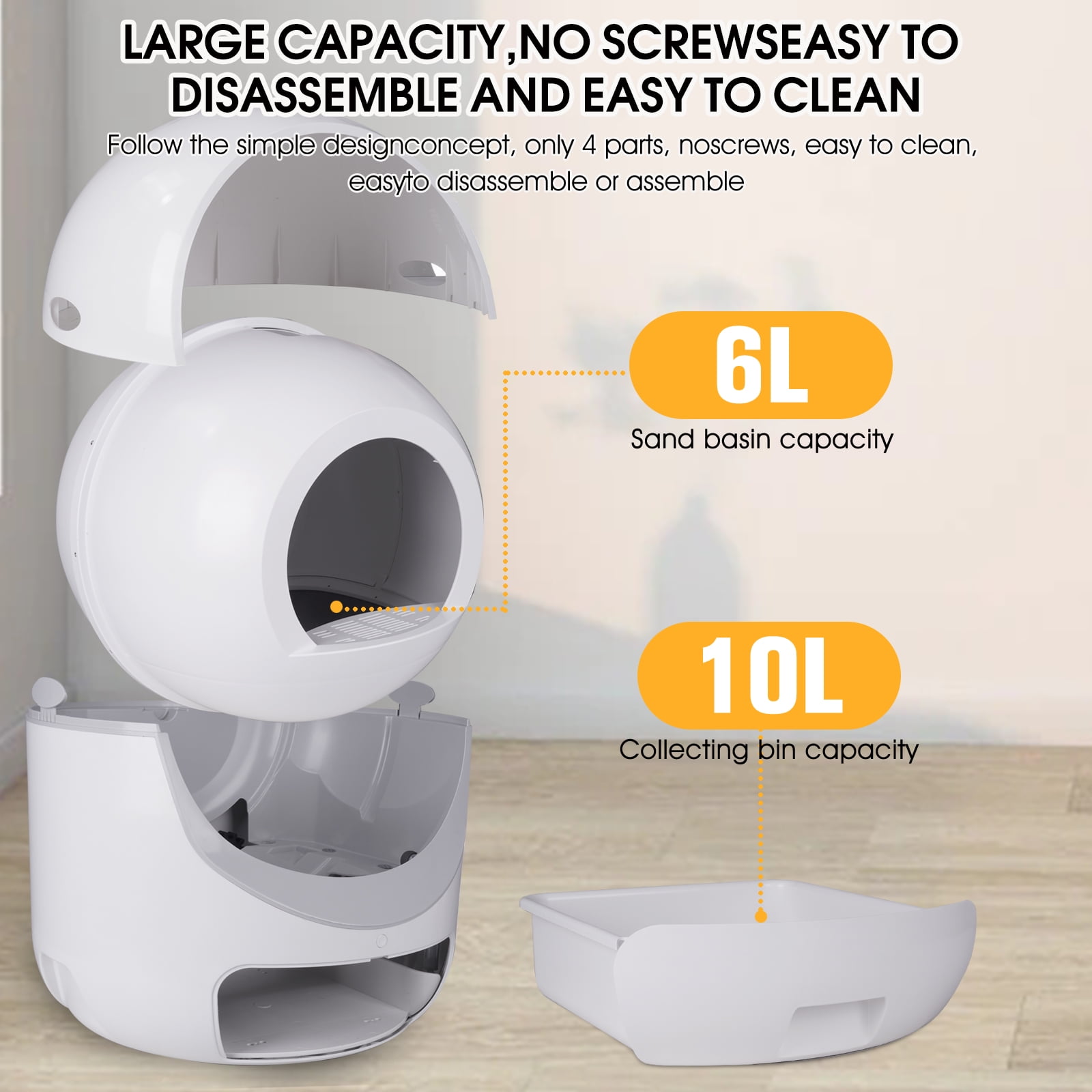 Smart Automatic Cat Litter Box, Self Cleaning Litter Box, App Control, Support 5G & 2.4G WiFi for Multiple Cats - Image 11