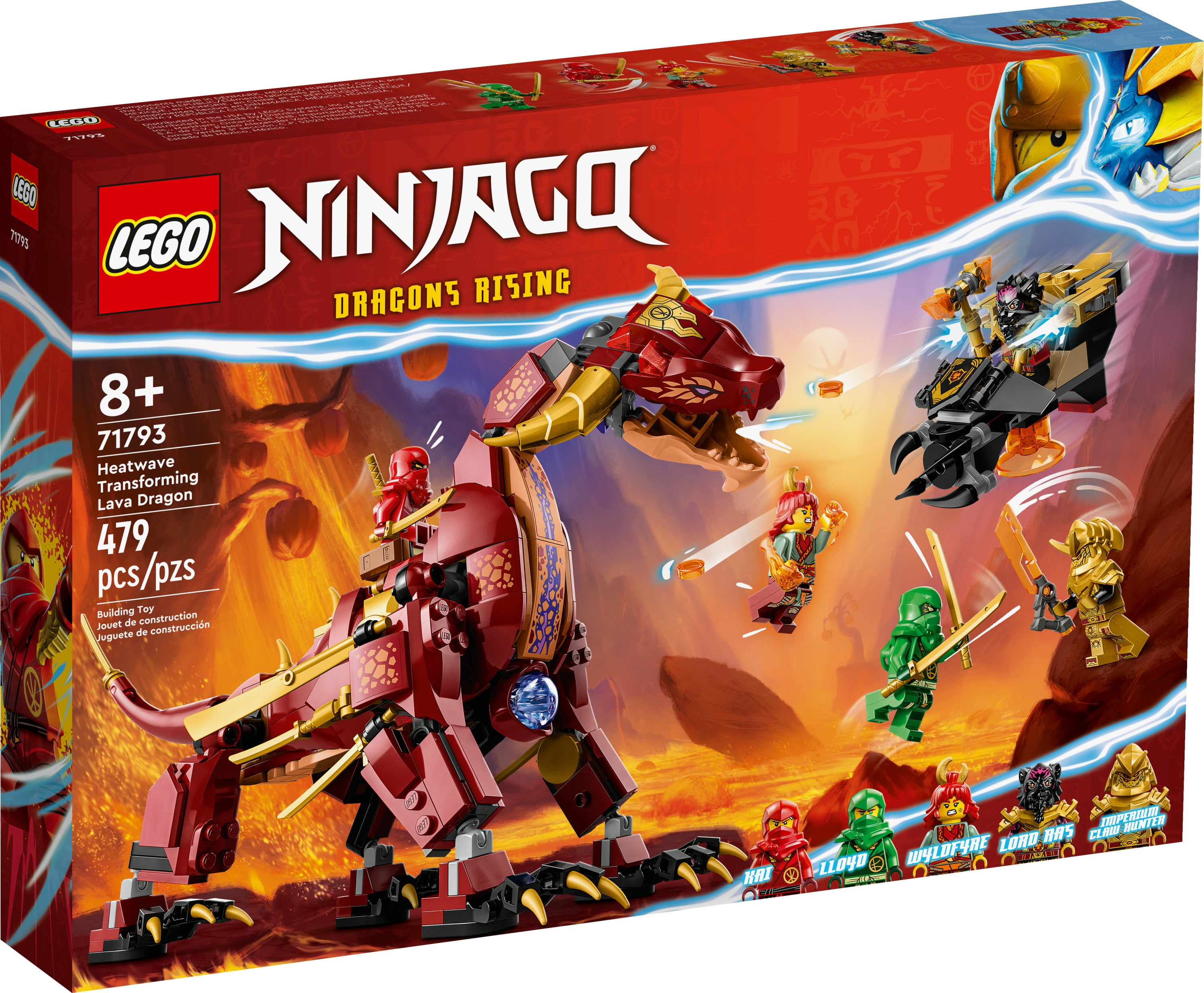 LEGO NINJAGO Heatwave Transforming Lava Dragon 71793 Building Toy Set, Features a Ninja Dragon, a Hovercraft Vehicle and 5 Minifigures, Lava Dragon Toy for Kids Ages 8+ Who Love Ninja Adventures - Image 6