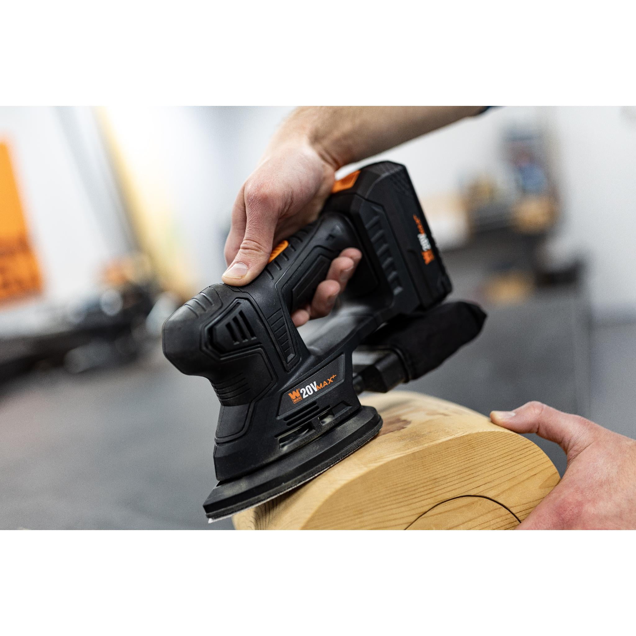 WEN 20401 20V Max Cordless Detailing Palm Sander with 2.0 Ah Lithium-Ion Battery and Charger - Image 2