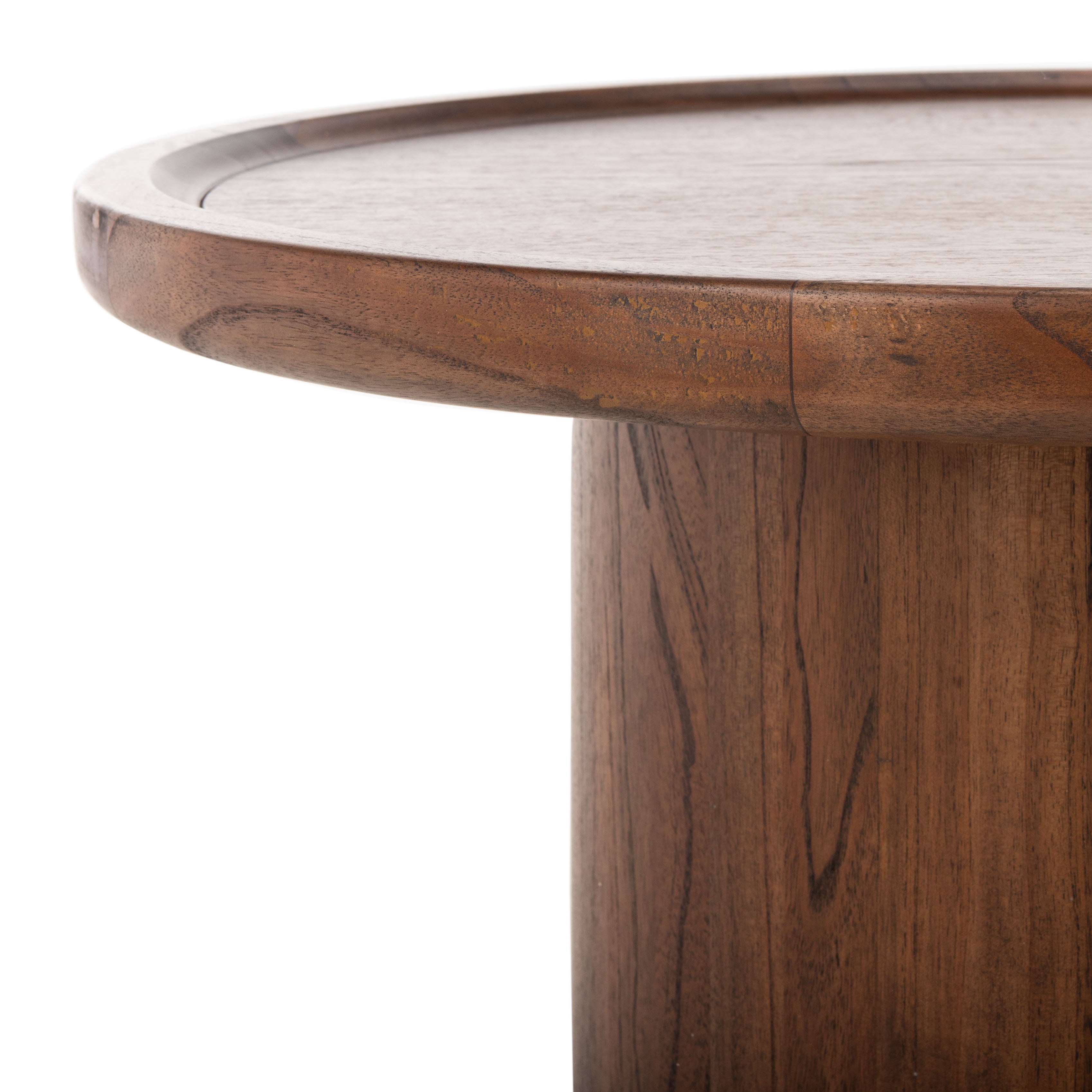 SAFAVIEH Devin Solid Round Pedestal Coffee Table, Dark Brown - Image 4